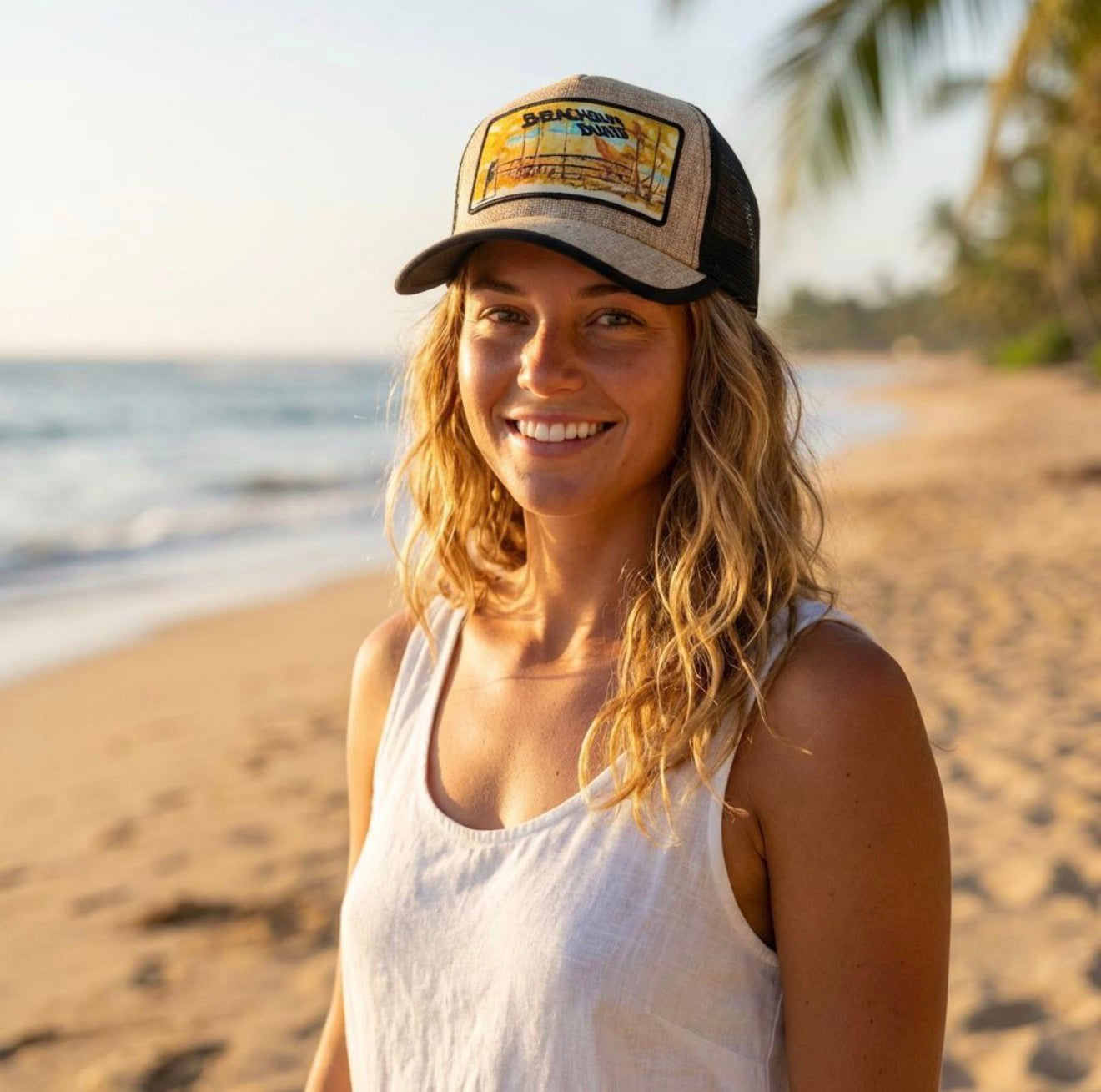 Beach Bum Burts 🏖️  Custom One of a Kind - Thatch Look Style Hat