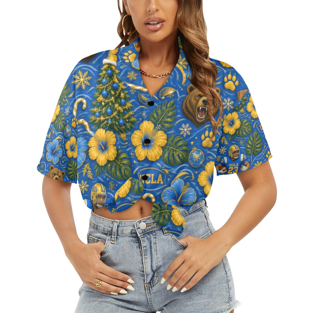UCLA Christmas Women's All Over Print Hawaiian Shirt （Made in USA Ships to USA Only）