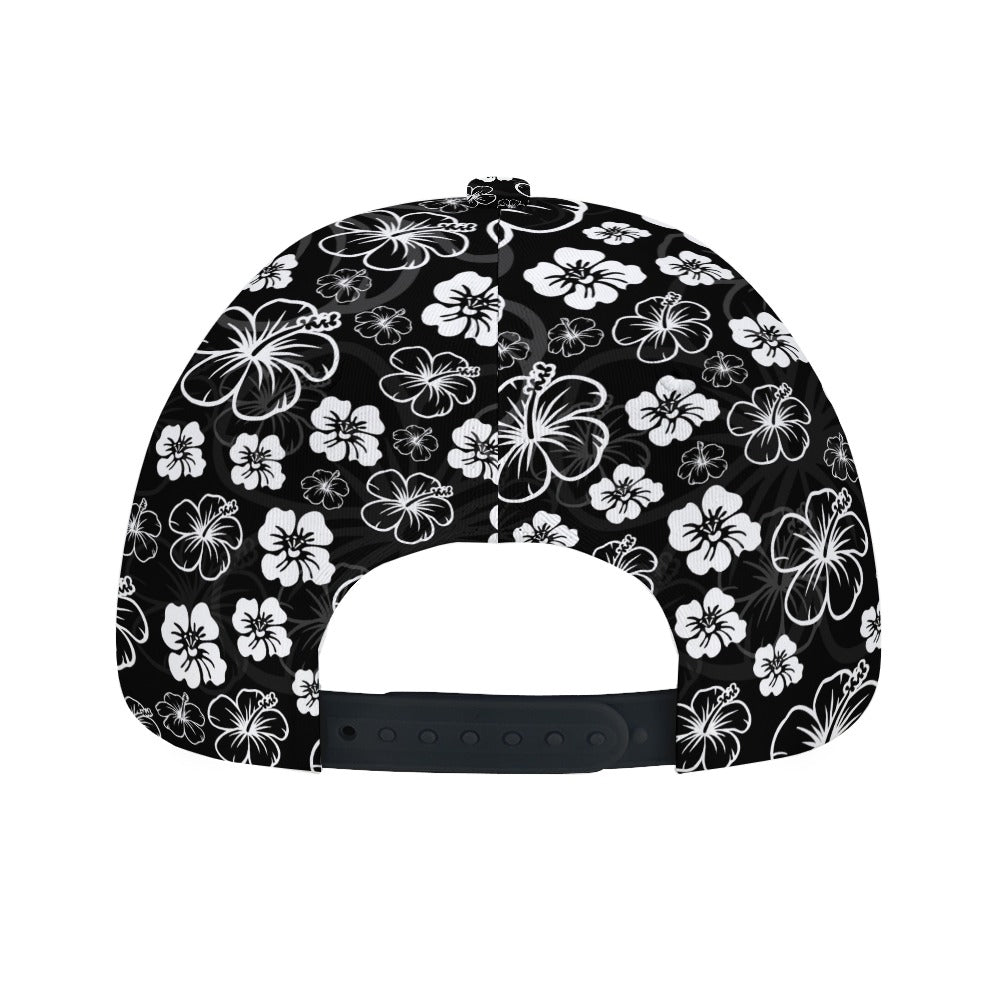 Black Hawaiian Print Baseball Cap Free Shipping