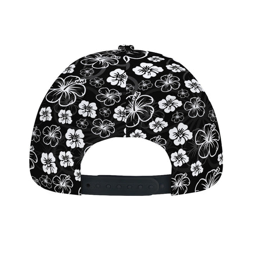 Black Hawaiian Print Baseball Cap Free Shipping
