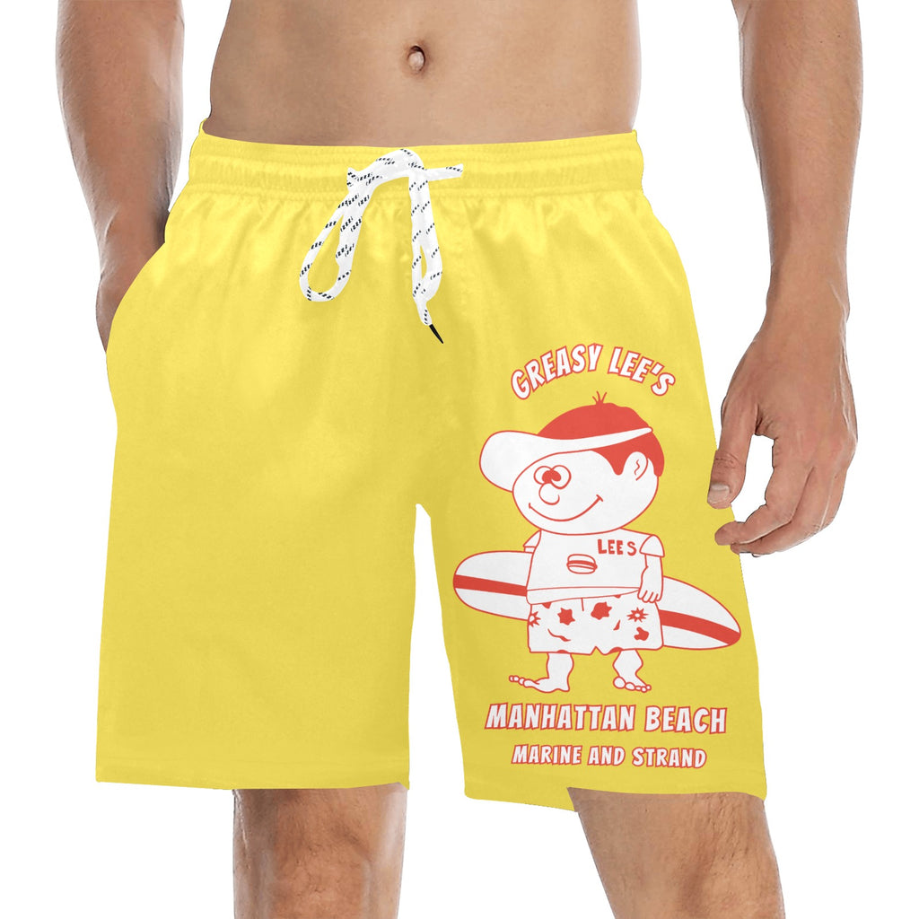 Greasy Lee's Marine and Strand Manhattan Beach IYKYK Men's Mid-Length Beach Shorts