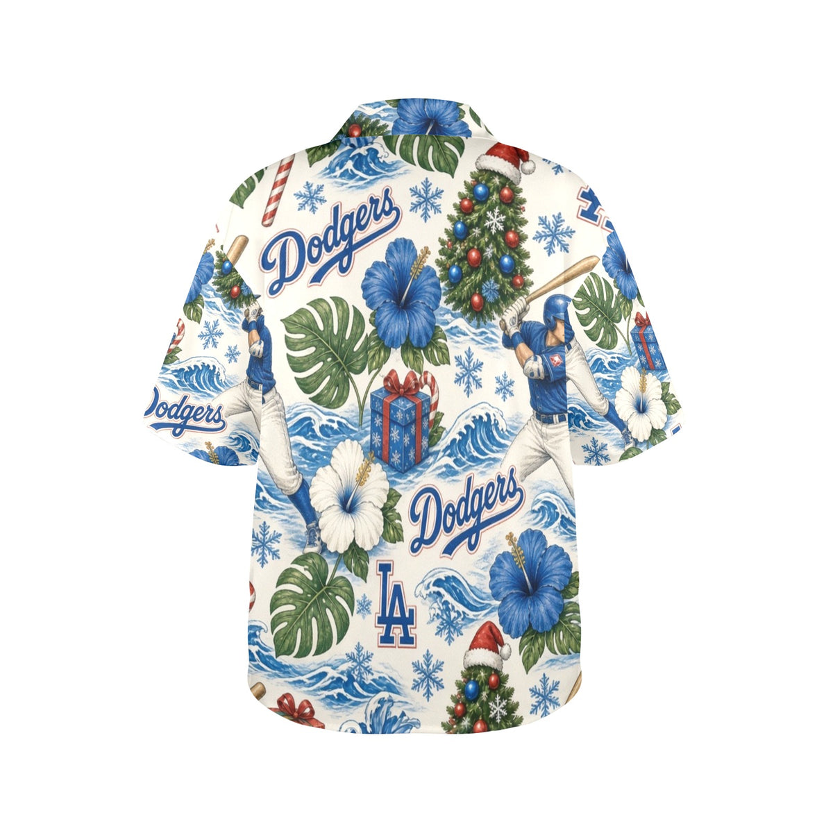 Los Angeles Dodgers Women's All Over Print Hawaiian Shirt （Made in USA Ships to USA Only）