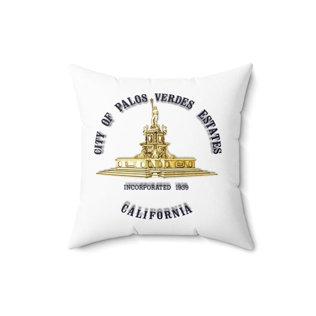 Palos Verdes Estates California MAP 90274 Spun Polyester Square Pillow