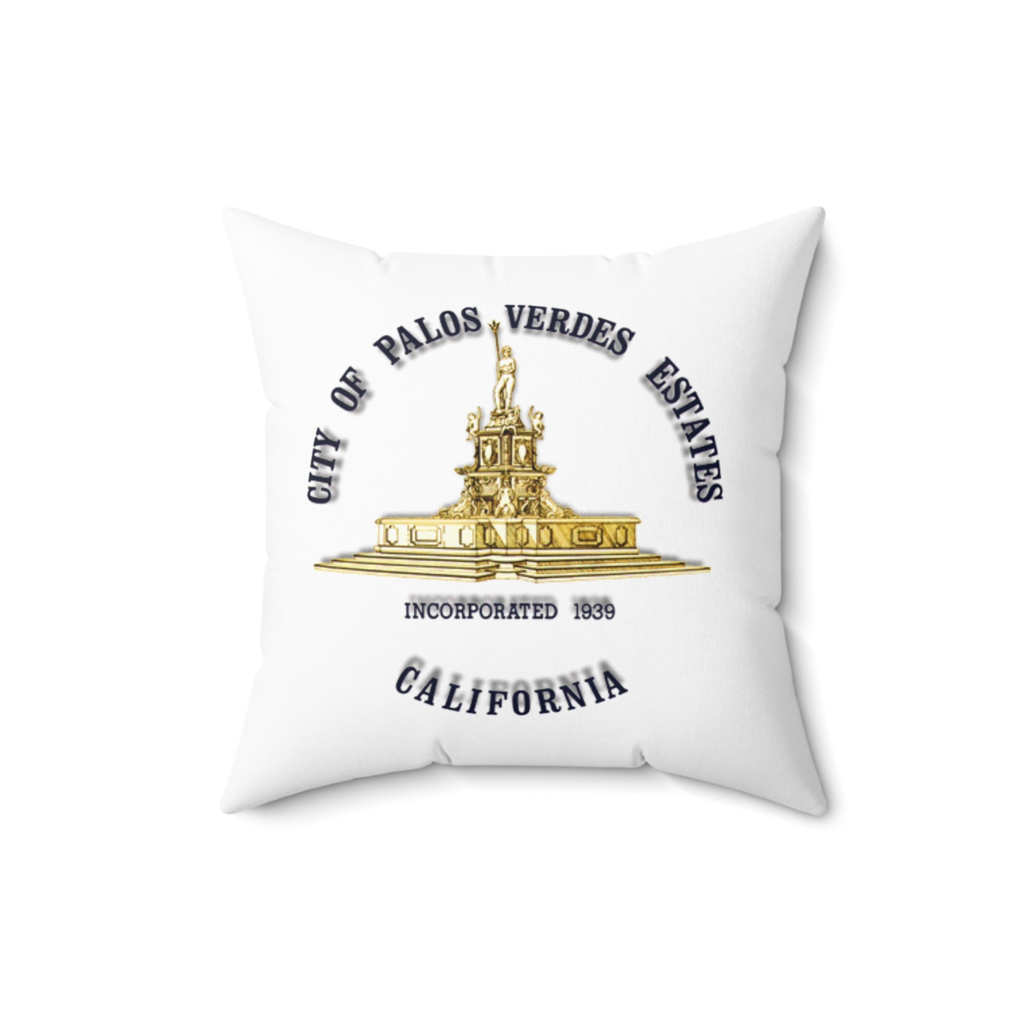 Palos Verdes Estates California MAP 90274 Spun Polyester Square Pillow