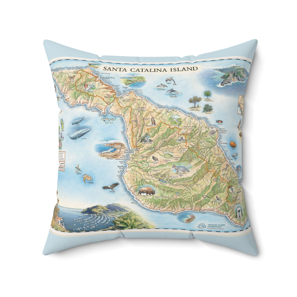 Santa Catalina Island California 90704 #3 Spun Polyester Square Pillow