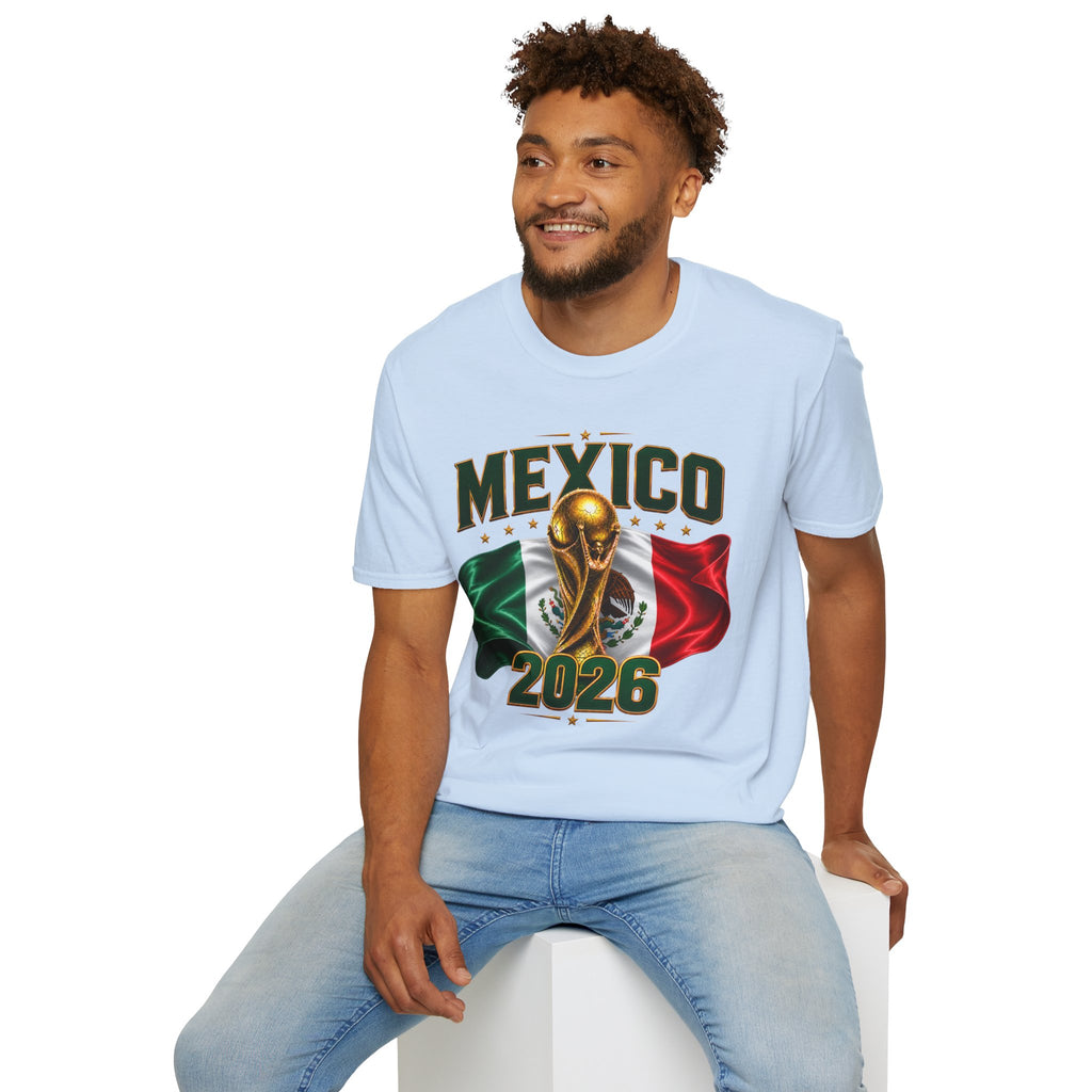 Mexico 2026 World Cup T-Shirt — Flag & Trophy Soccer Fan Tee