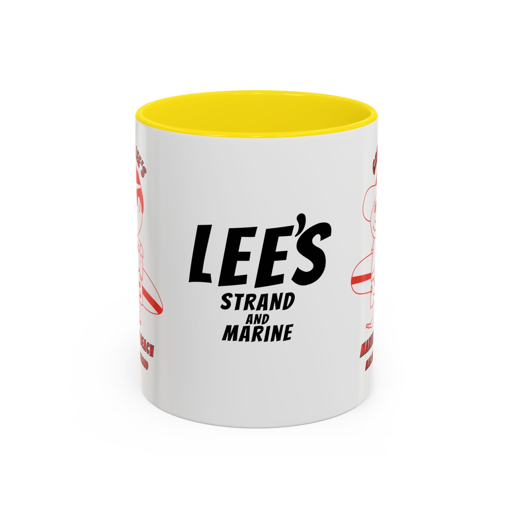 Greasy Lee's Surfer Logo Mug | Marine and Strand Manhattan Beach Old School  Accent Coffee Mug 11oz 15oz