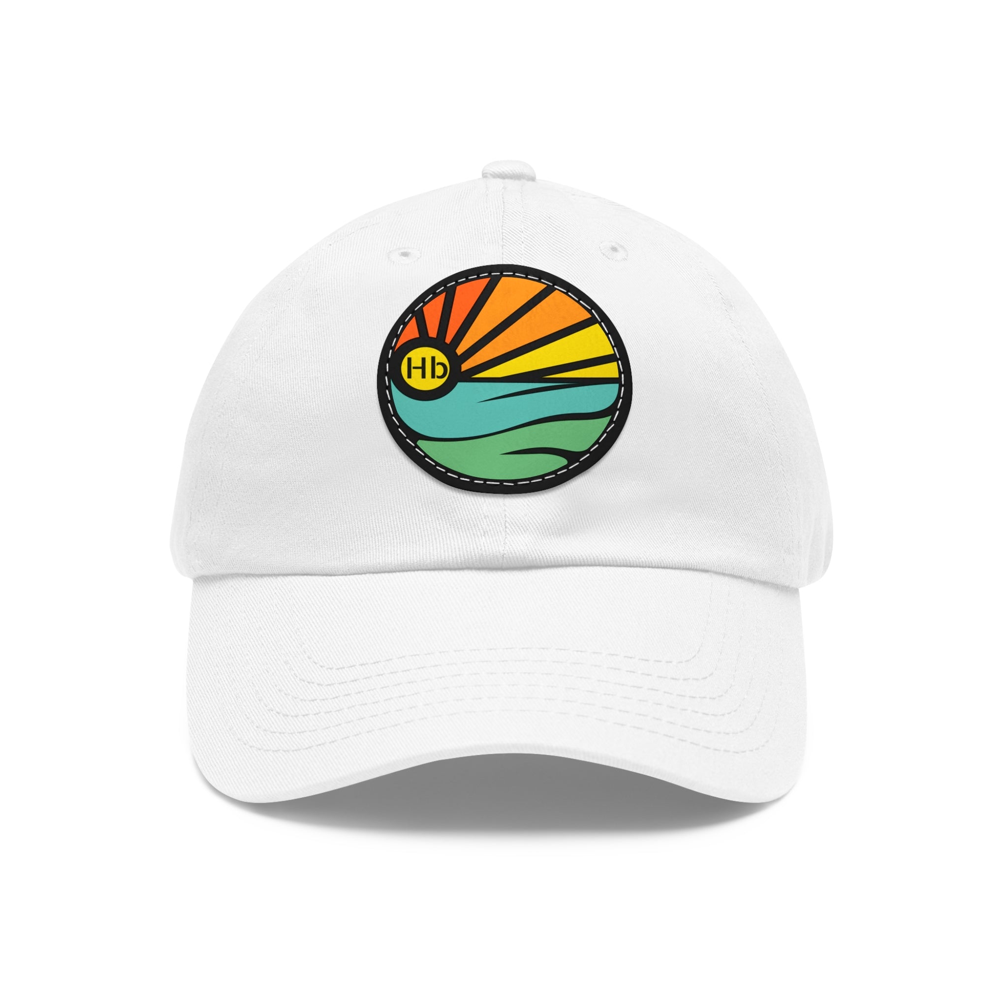Hermosa Beach Sunset Wave Patch Hat | Mom and Dad Hat with Round Leather Patch #HermosaBeach