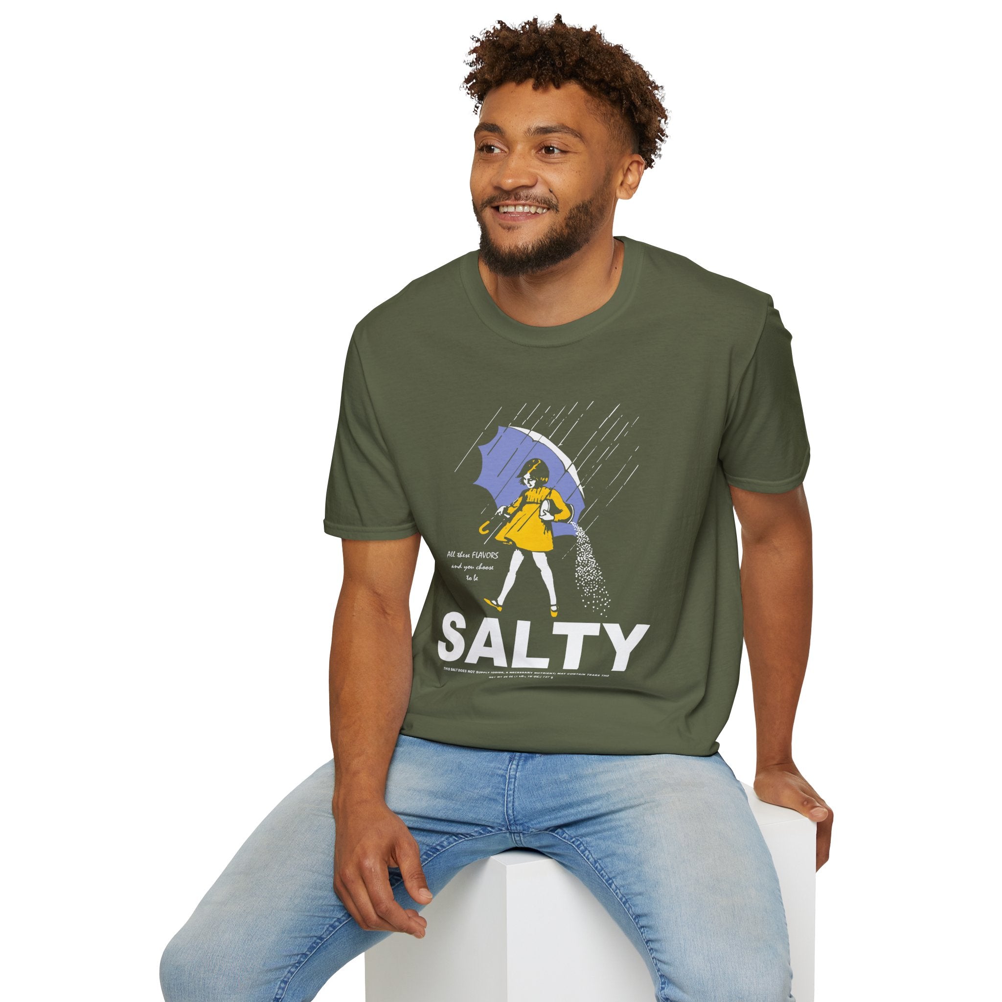 Salty Rainy Day Graphic T-Shirt — Girl with Umbrella Illustration