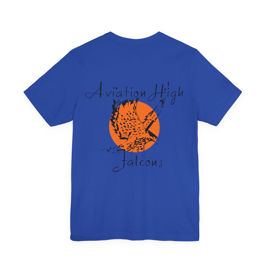 Aviation High School Signage Logo - Many Colors - Unisex Jersey Short Sleeve Tee