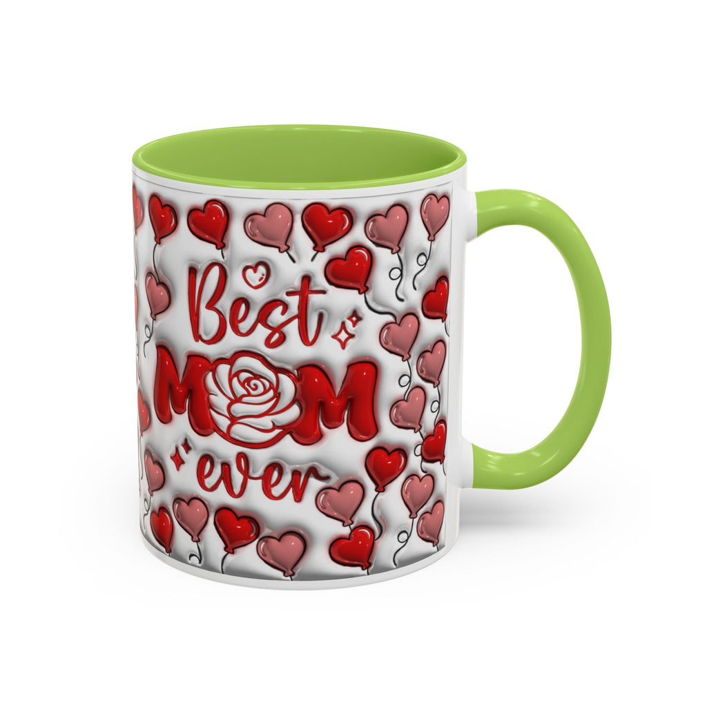 Best Mom Ever Valentines Day Hearts Accent Coffee Mug (11, 15oz)
