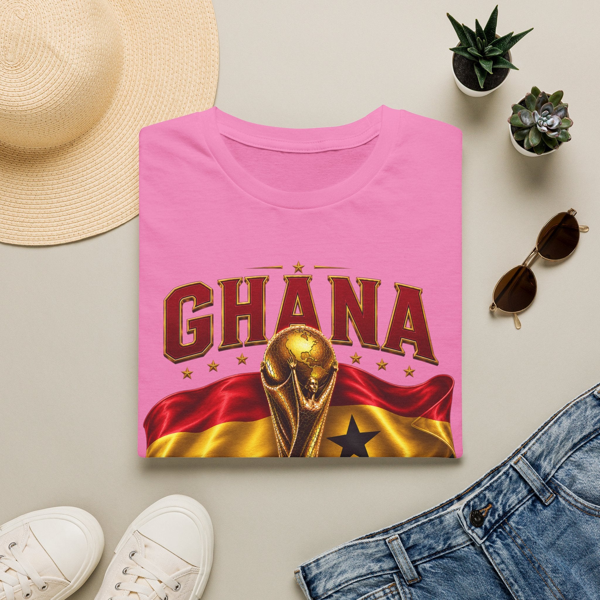 Ghana 2026 World Cup T-Shirt — Flag & Trophy Football Fan Tee