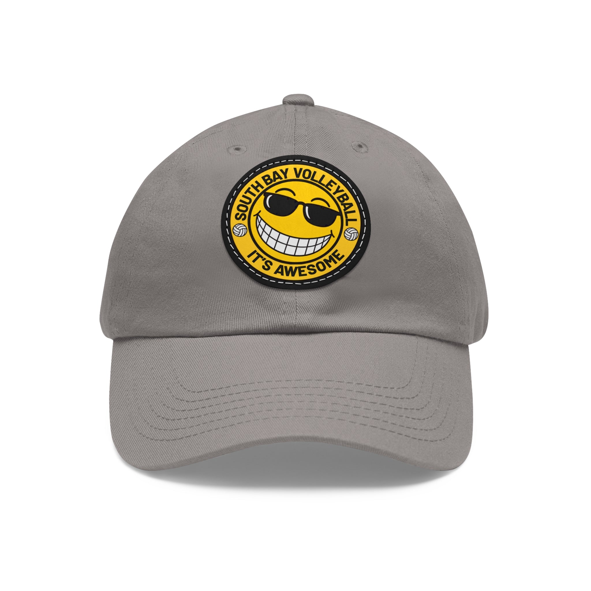 Volleyball Smiley Mom and Dad Hat — "South Bay Volleyball: It’s Awesome" Leather Patch