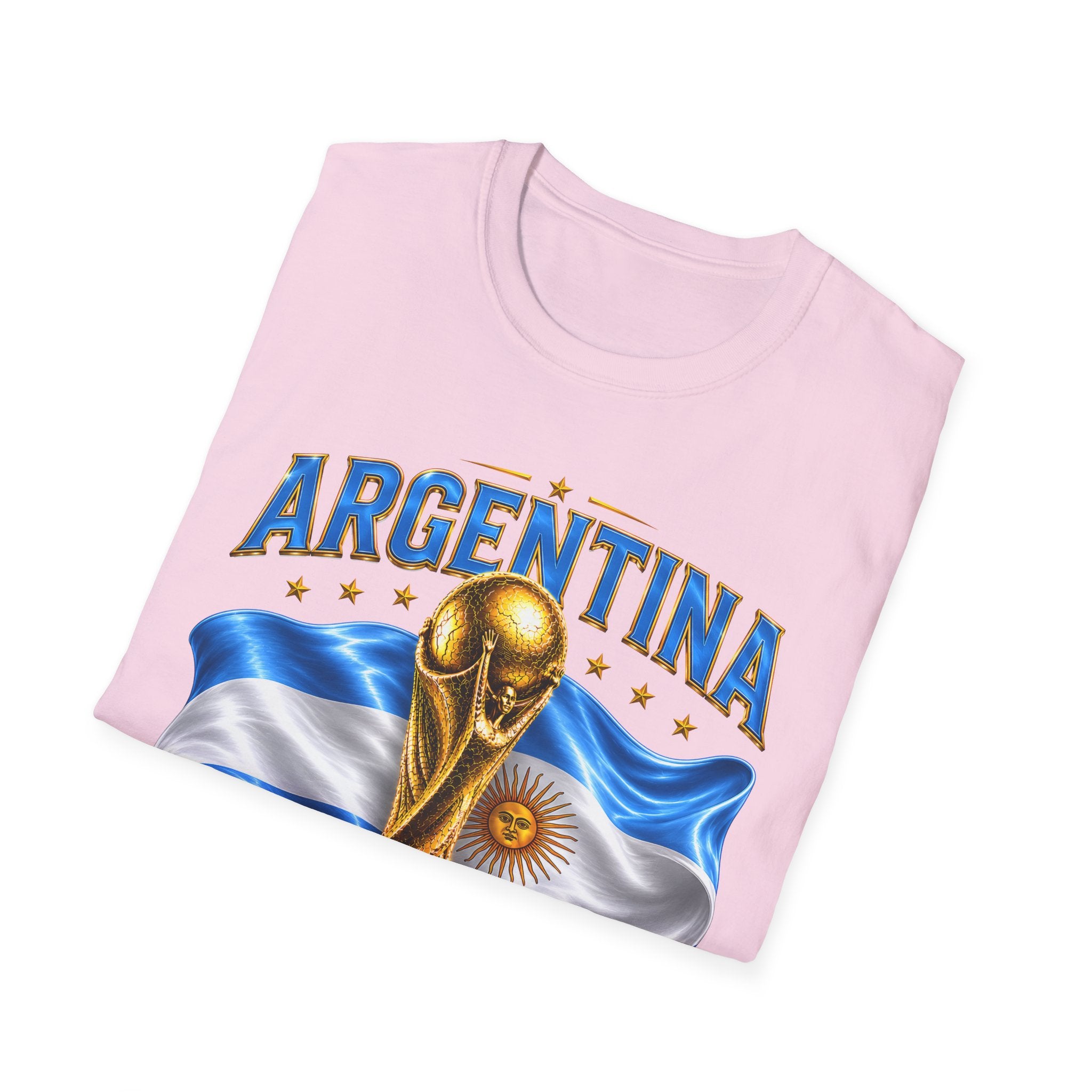 Argentina 2026 World Cup T-Shirt — Golden Trophy & Flag Soccer Fan Tee