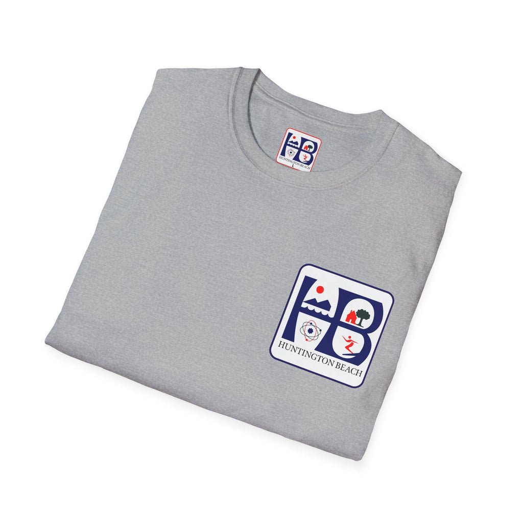 Huntington Beach Retro Logo T-Shirt — HB Surf & Sunset Tee (printed 3 side)