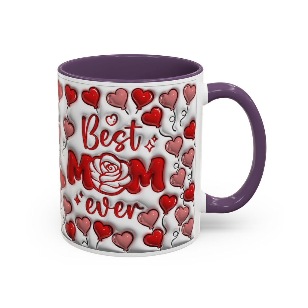 Best Mom Ever Valentines Day Hearts Accent Coffee Mug (11, 15oz)
