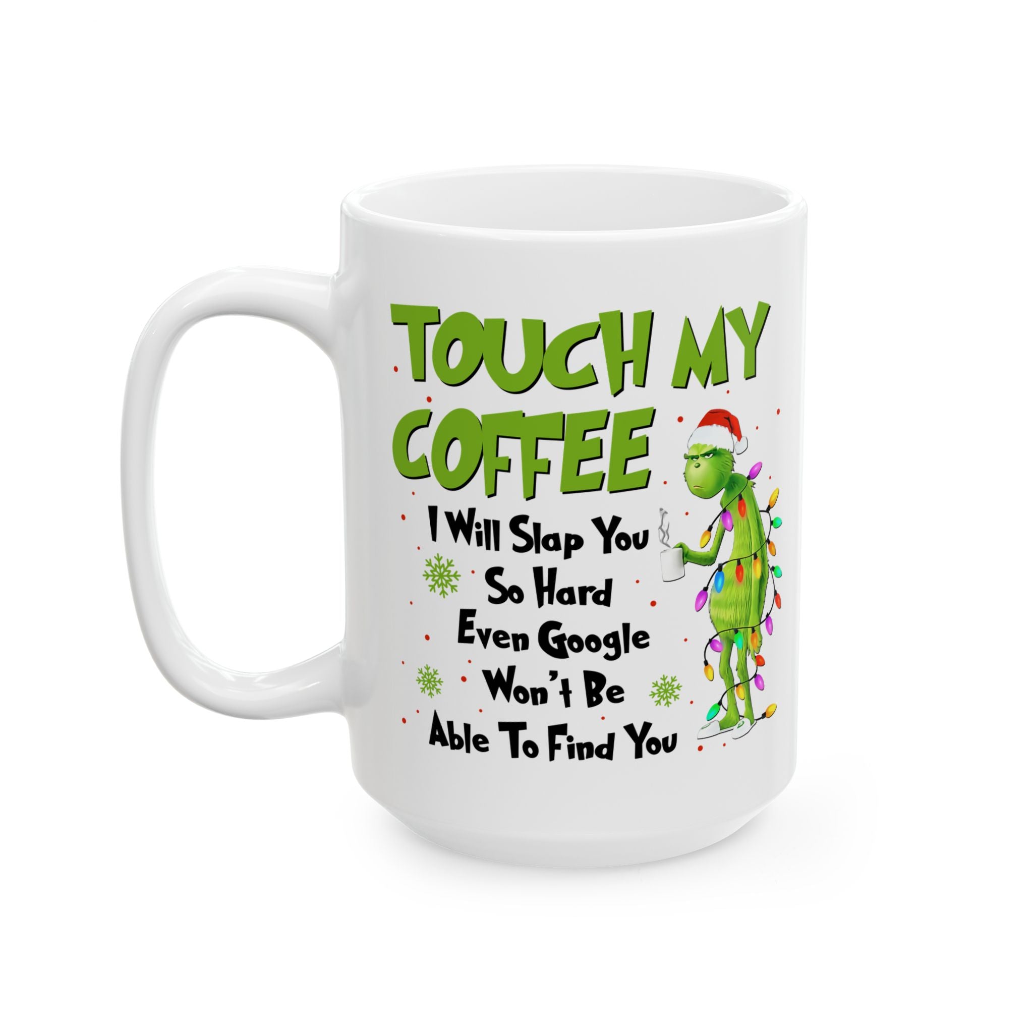 Grinch Christmas Lights Cartoon Mug | Ceramic Coffee Cup