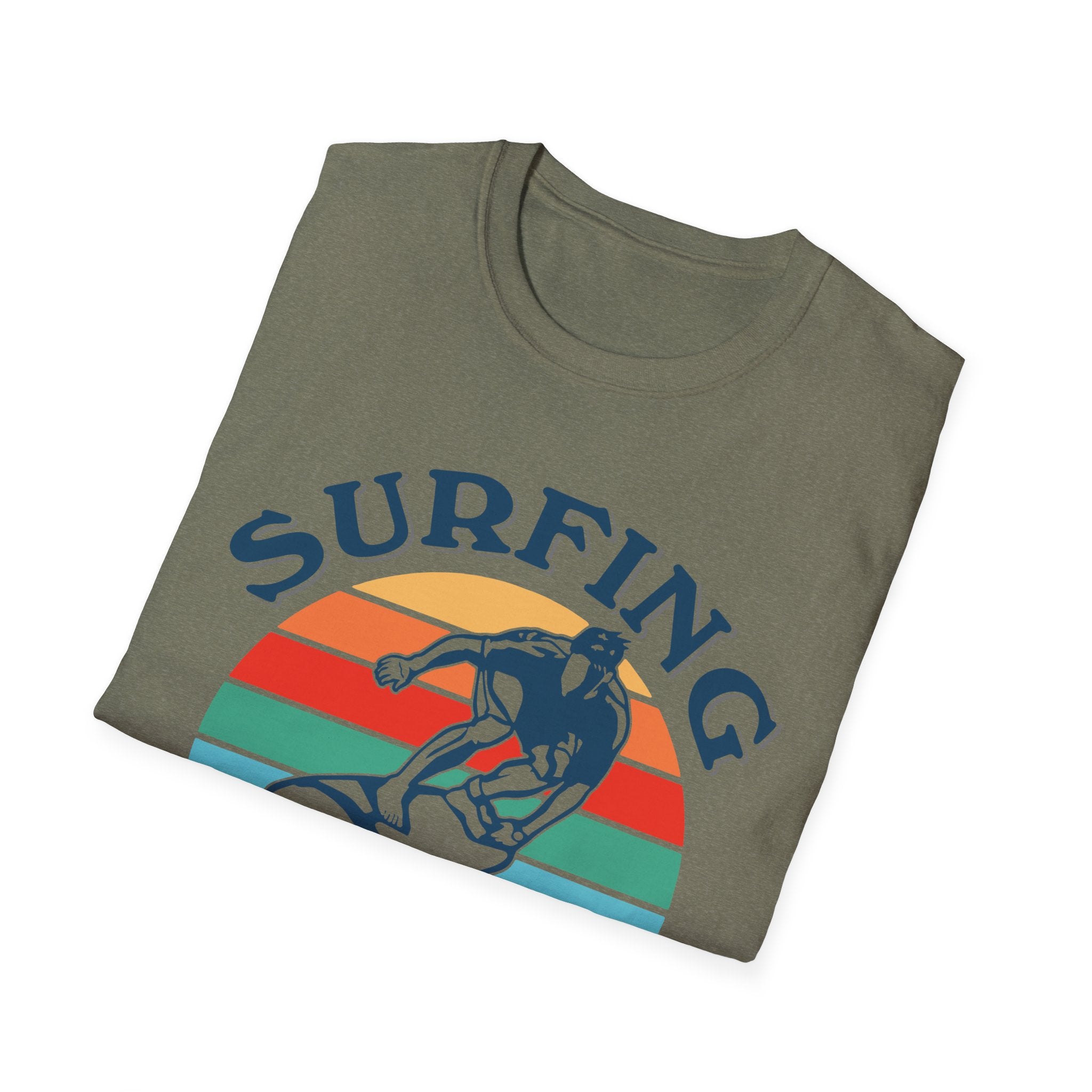 Surfing Makes Me Happy T-Shirt | Retro Sunset Surfer Graphic