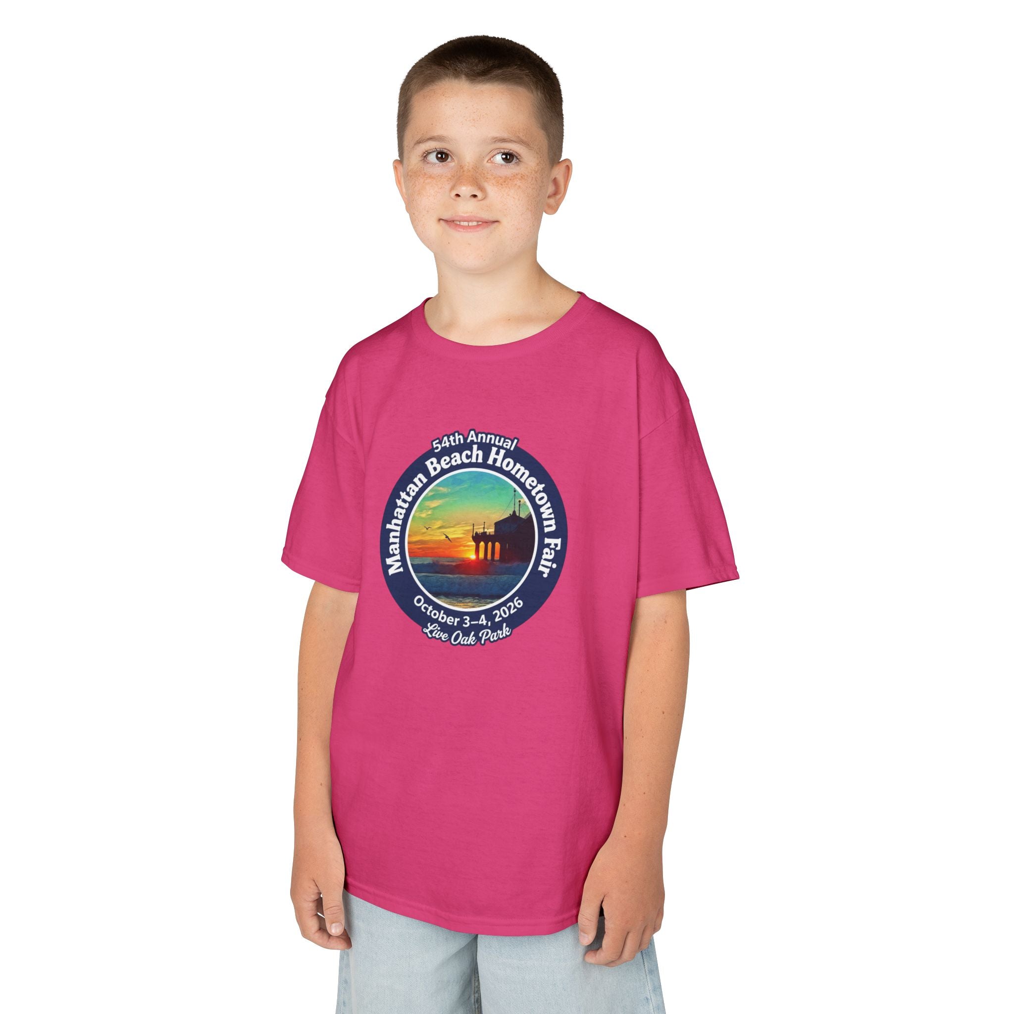 Kids Tee — Manhattan Beach Hometown Fair 2026 Sunset Logo