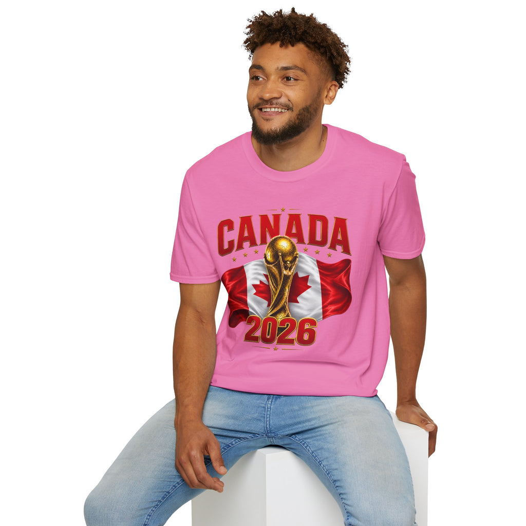 Canada 2026 World Cup T-Shirt — Canadian Soccer Fan Tee with Trophy & Flag