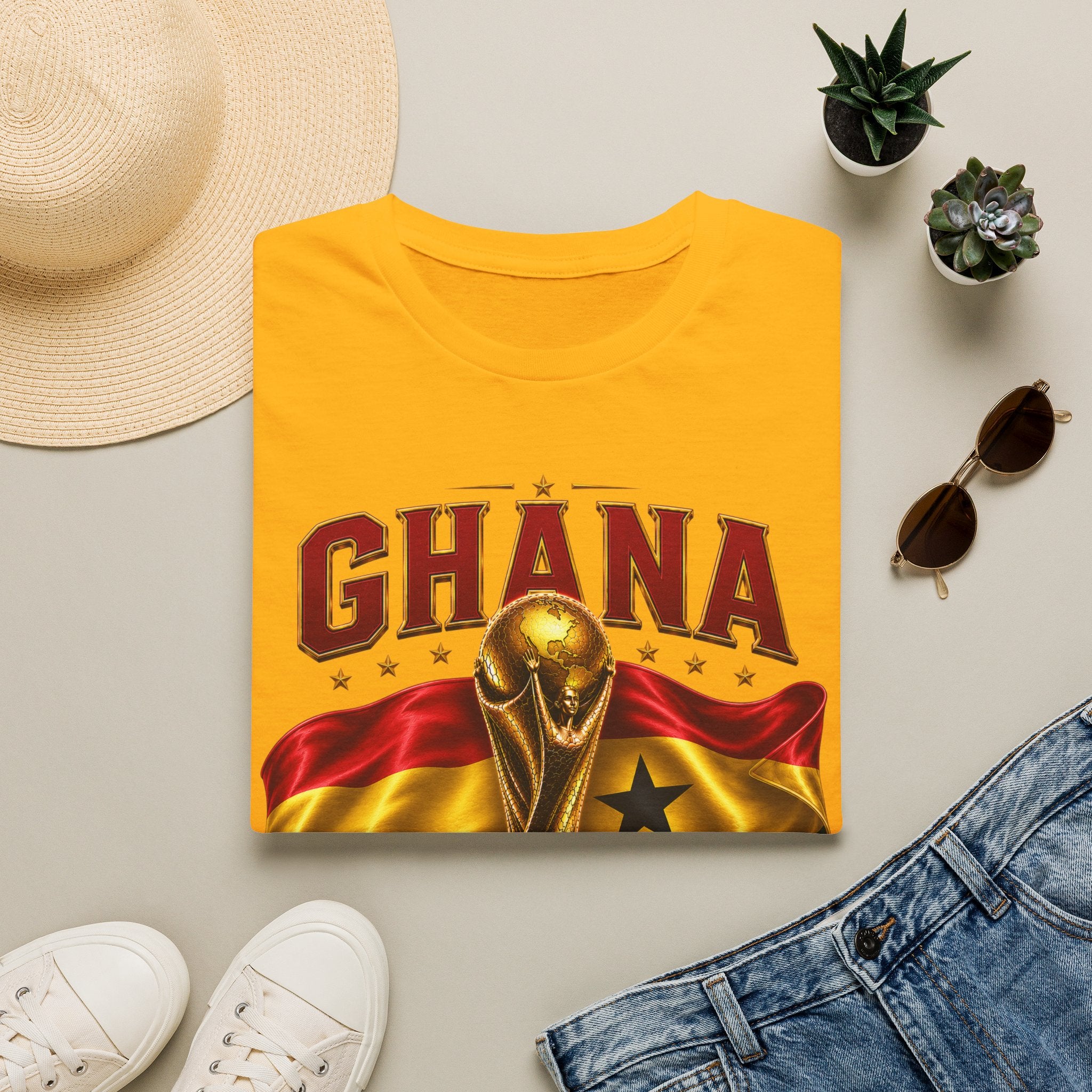 Ghana 2026 World Cup T-Shirt — Flag & Trophy Football Fan Tee