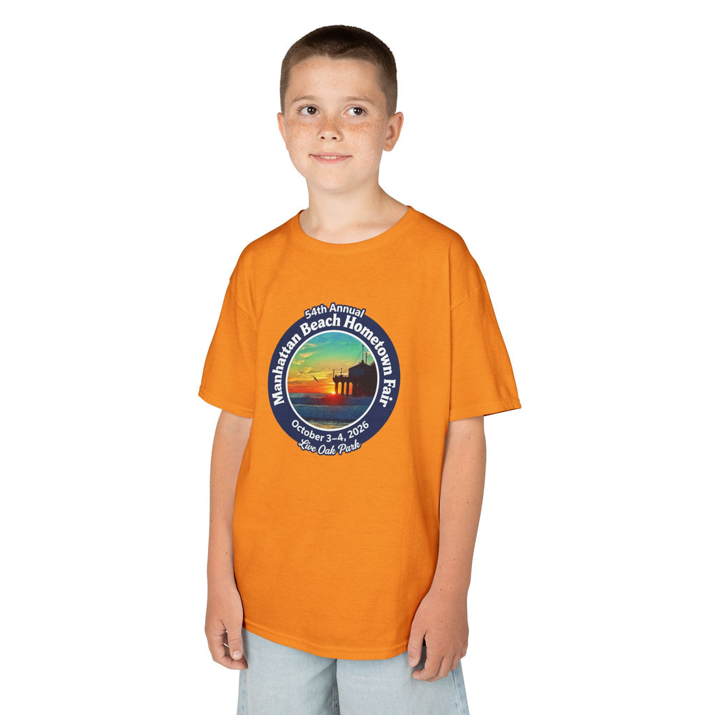 Kids Tee — Manhattan Beach Hometown Fair 2026 Sunset Logo