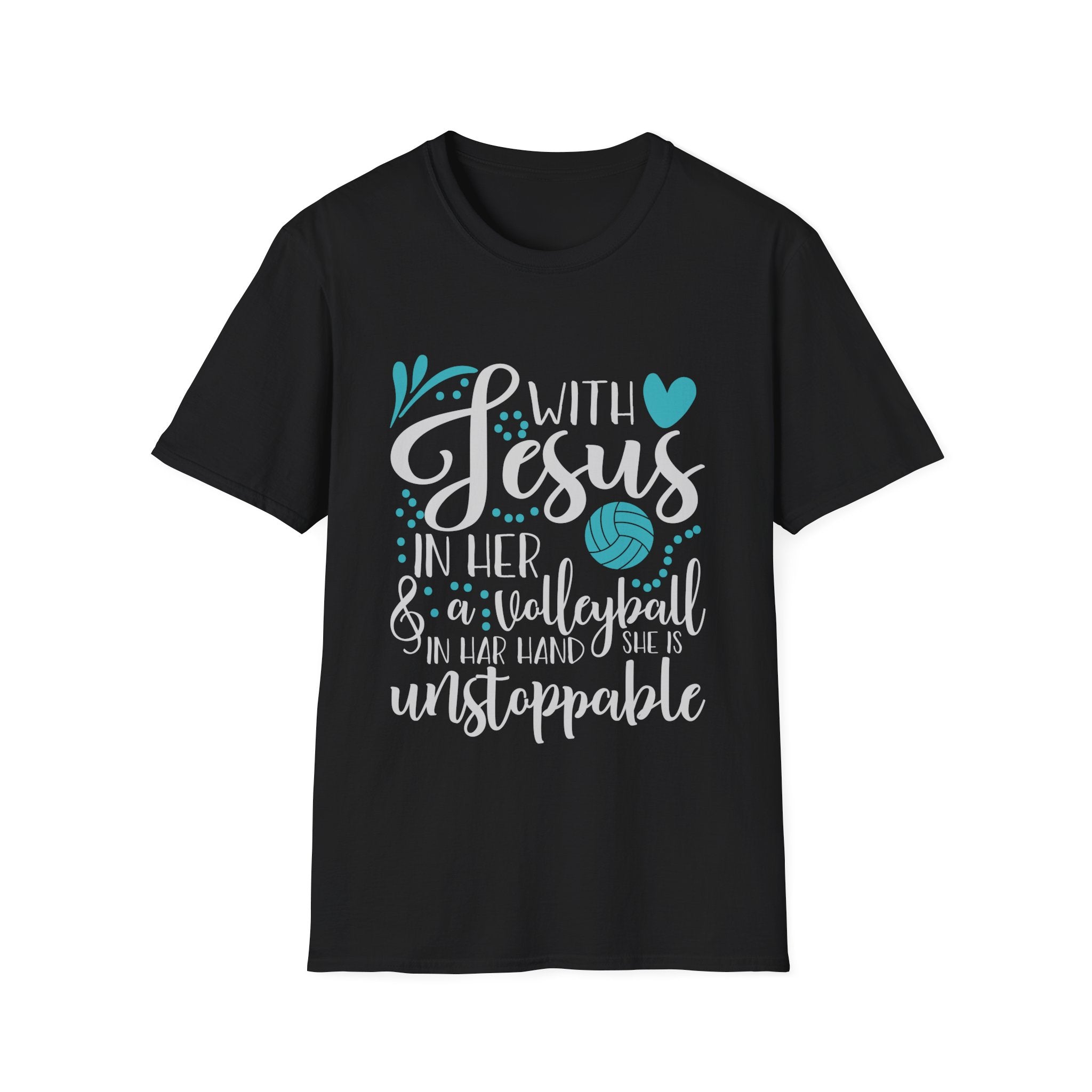 Jesus and Volleyball Unisex Softstyle T-Shirt