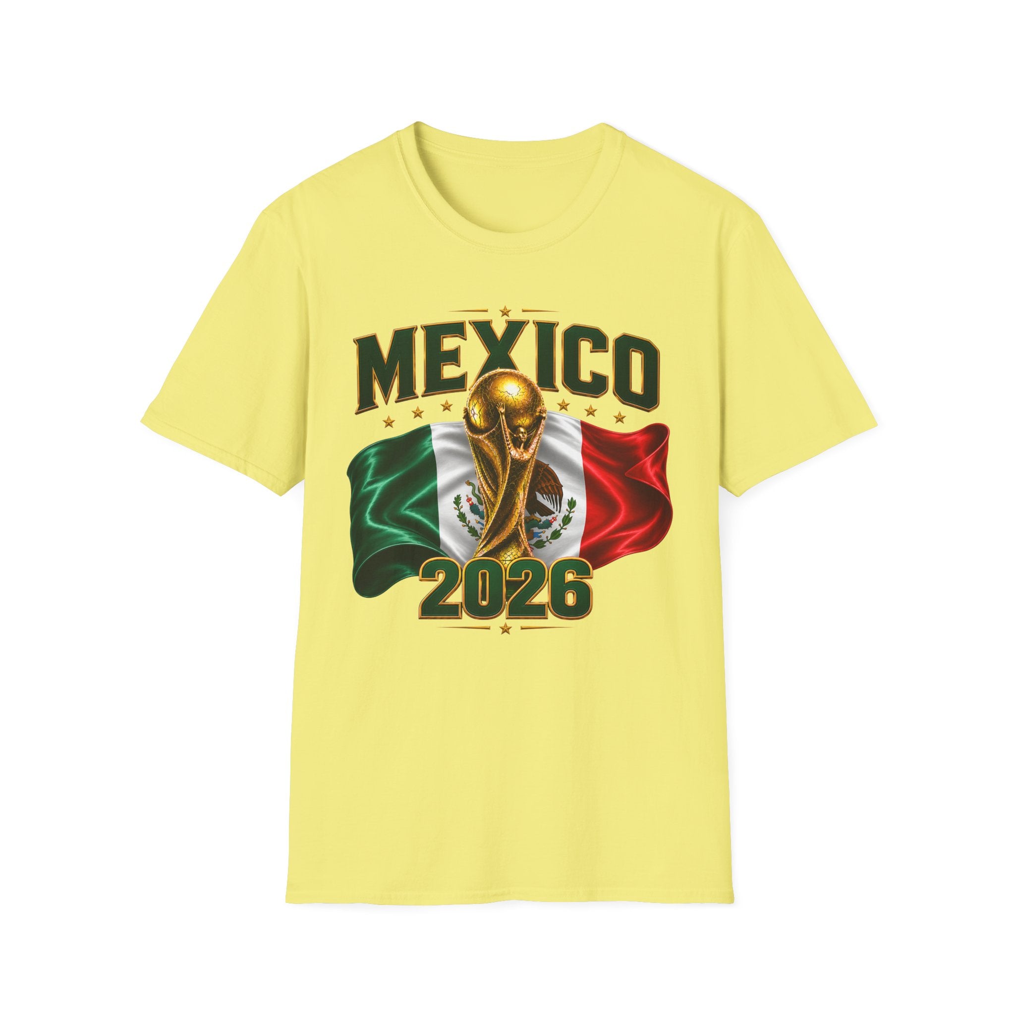 Mexico 2026 World Cup T-Shirt — Flag & Trophy Soccer Fan Tee
