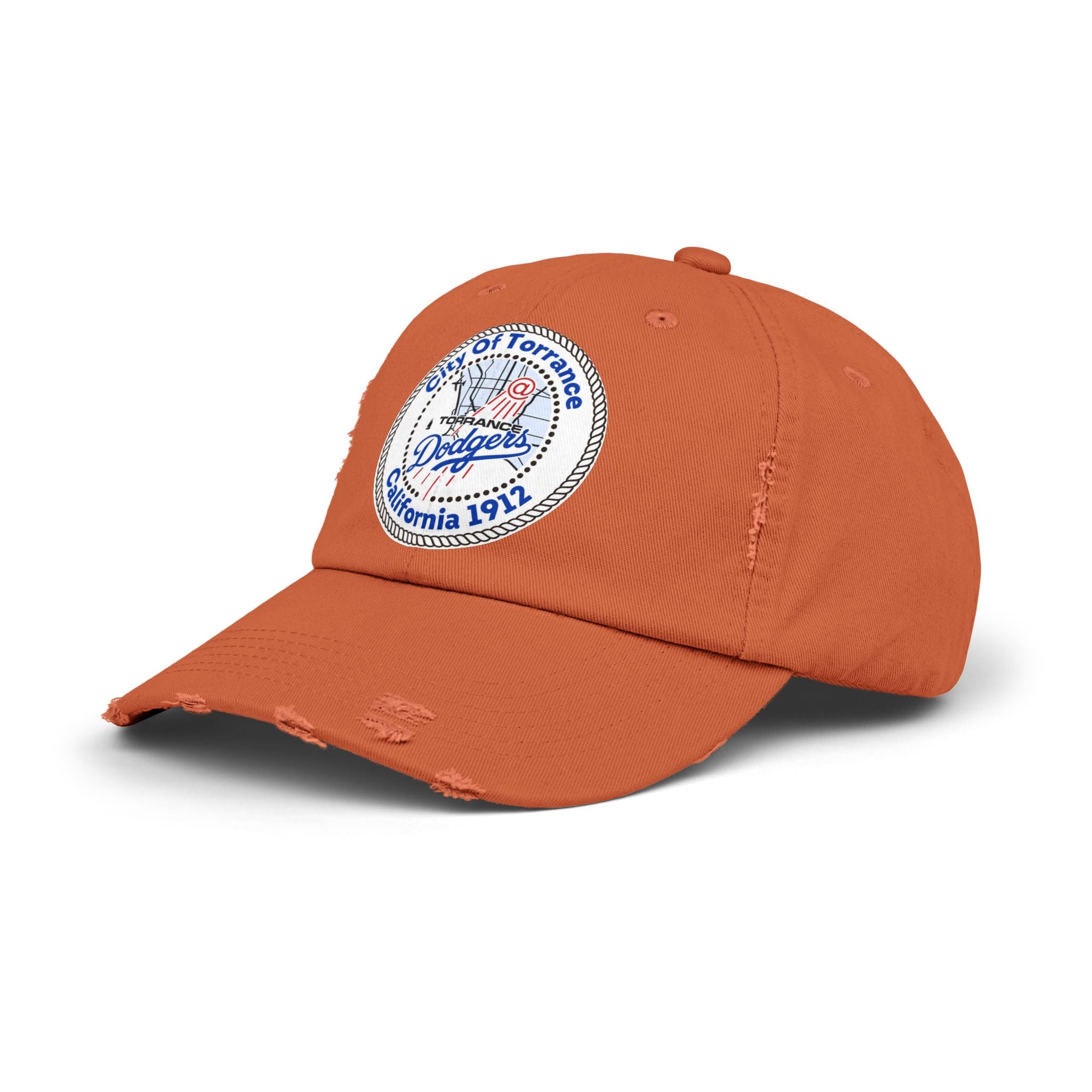 Distressed Baseball Cap with Torrance Dodgers Patch