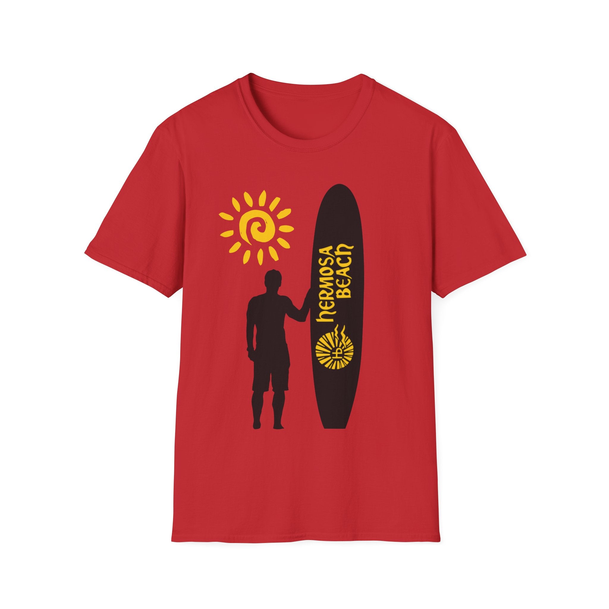Hermosa Beach Long Board Unisex Softstyle T-Shirt