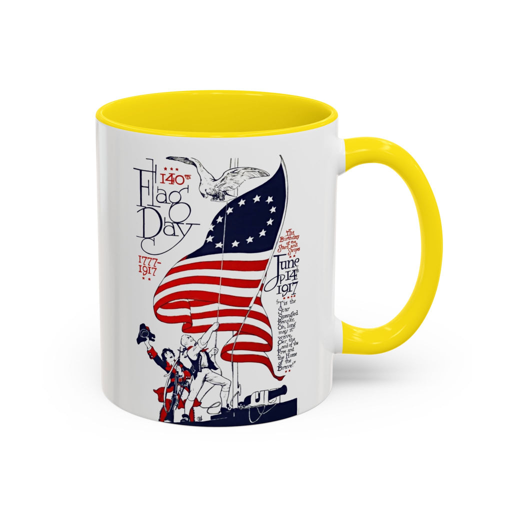 Flag Day Illustration Original Artwork 1917  Mug | American Flag Sailors Accent Coffee Mug