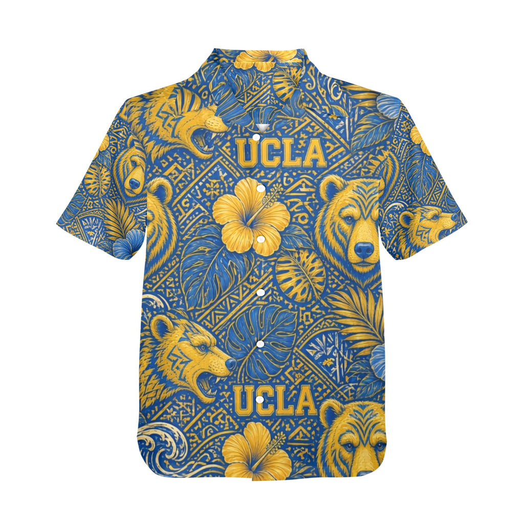 UCLA  Men's All Over Print Hawaiian Shirt Made In USA Ships to USA Only