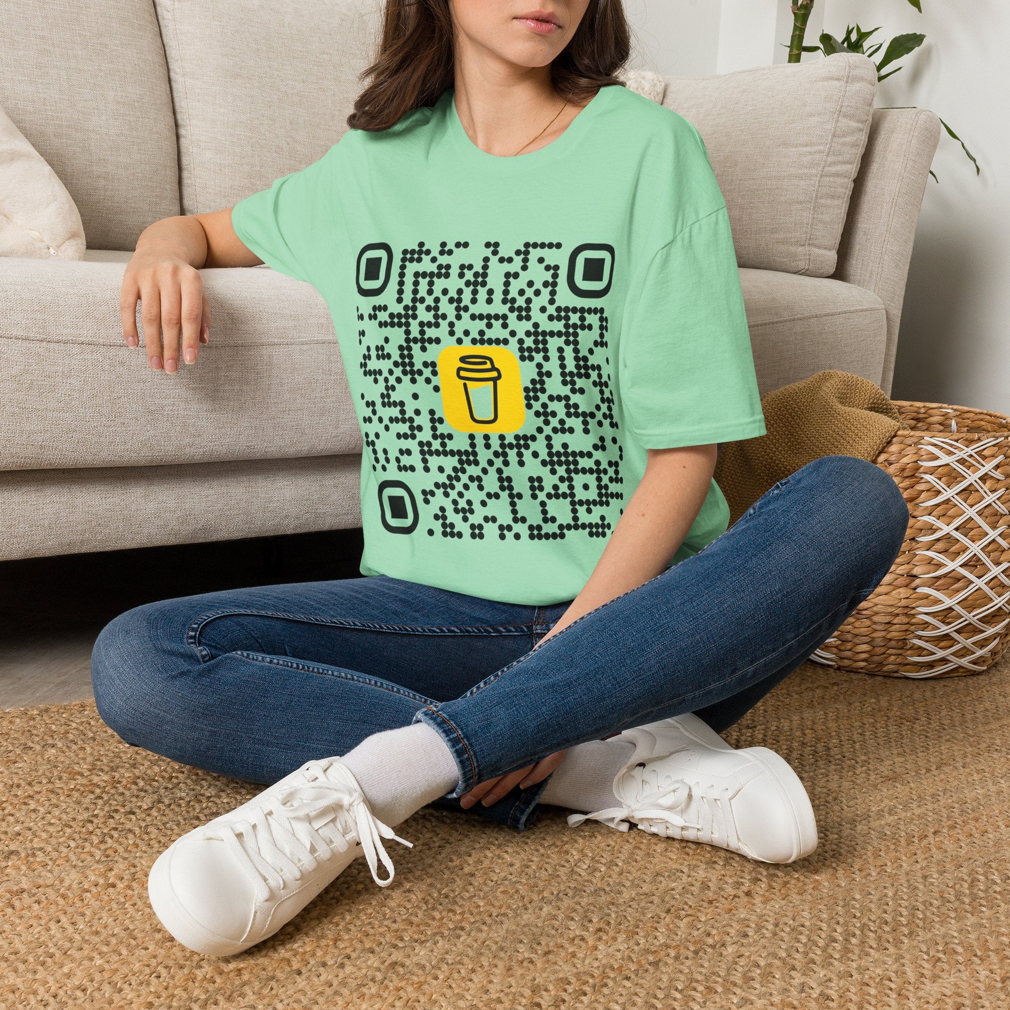 QR Code Coffee Tee — Scan-to-Order Coffee Shop T-Shirt