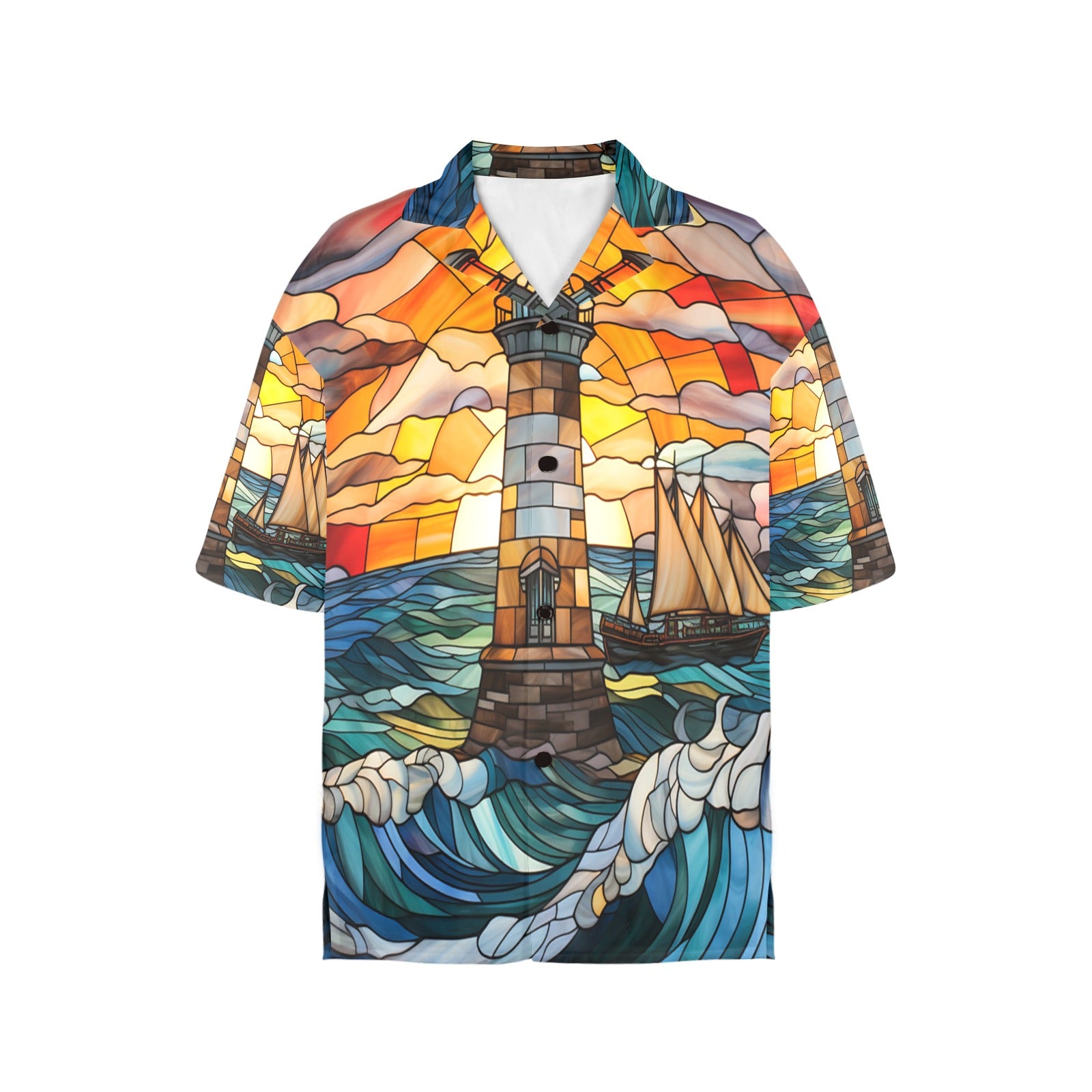 Light House Stained Glass Women's All Over Print Shirt （Made in USA，Ships to USA Only）Free Shipping