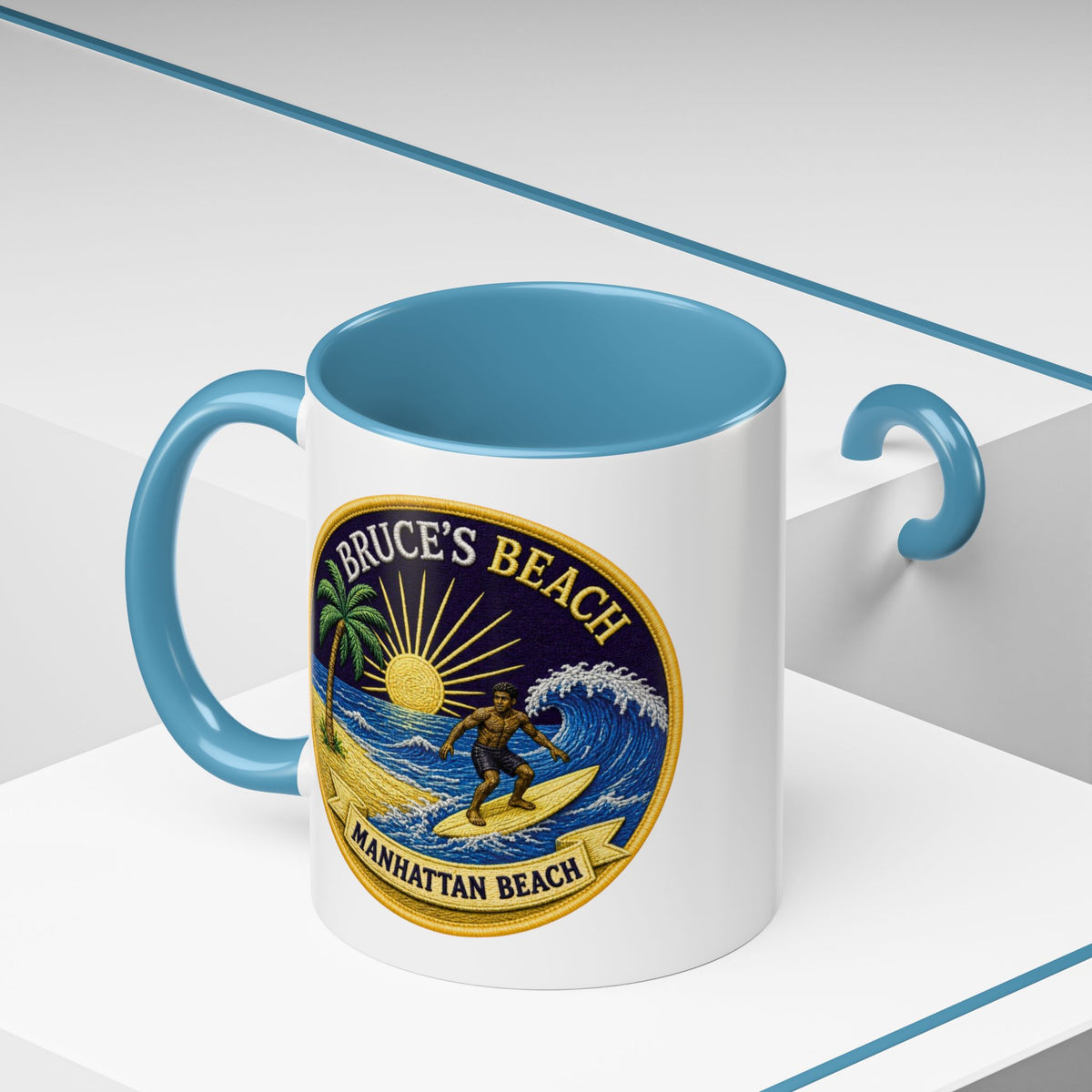 Manhattan Beach Surf Mug — Bruce’s Beach Coffee Cup (11/15oz Accent)