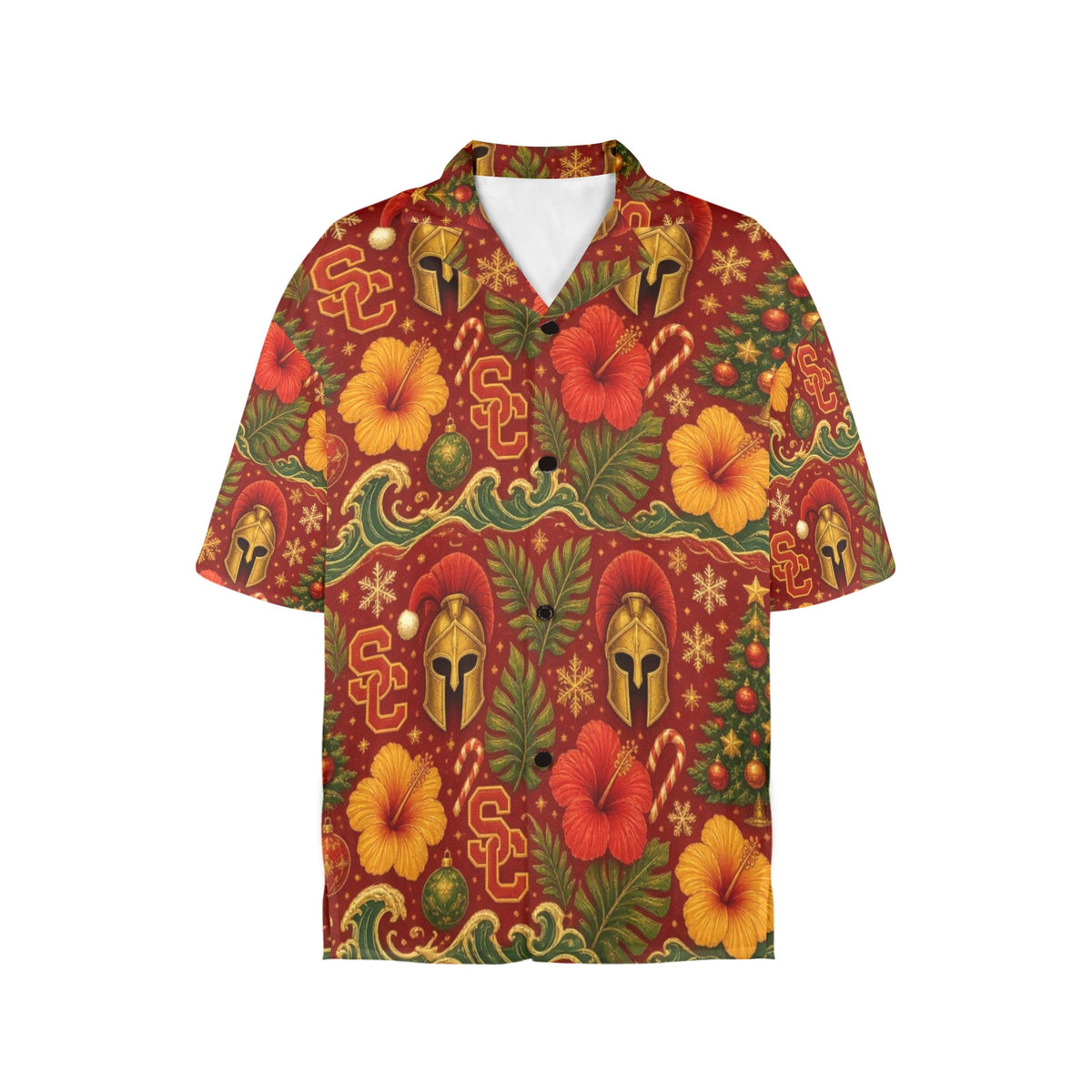 USC Women's All Over Print Hawaiian Shirt （Made in USA Ships to USA Only）