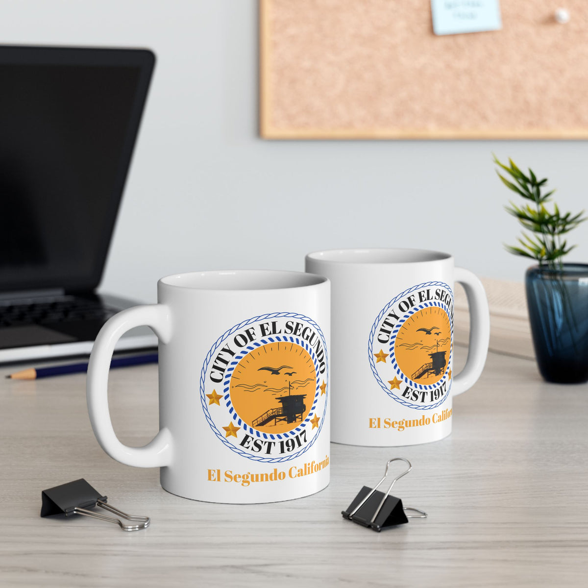 El Segundo California Seal Ceramic Mug — City Crest Coffee Cup (11oz, 15oz)