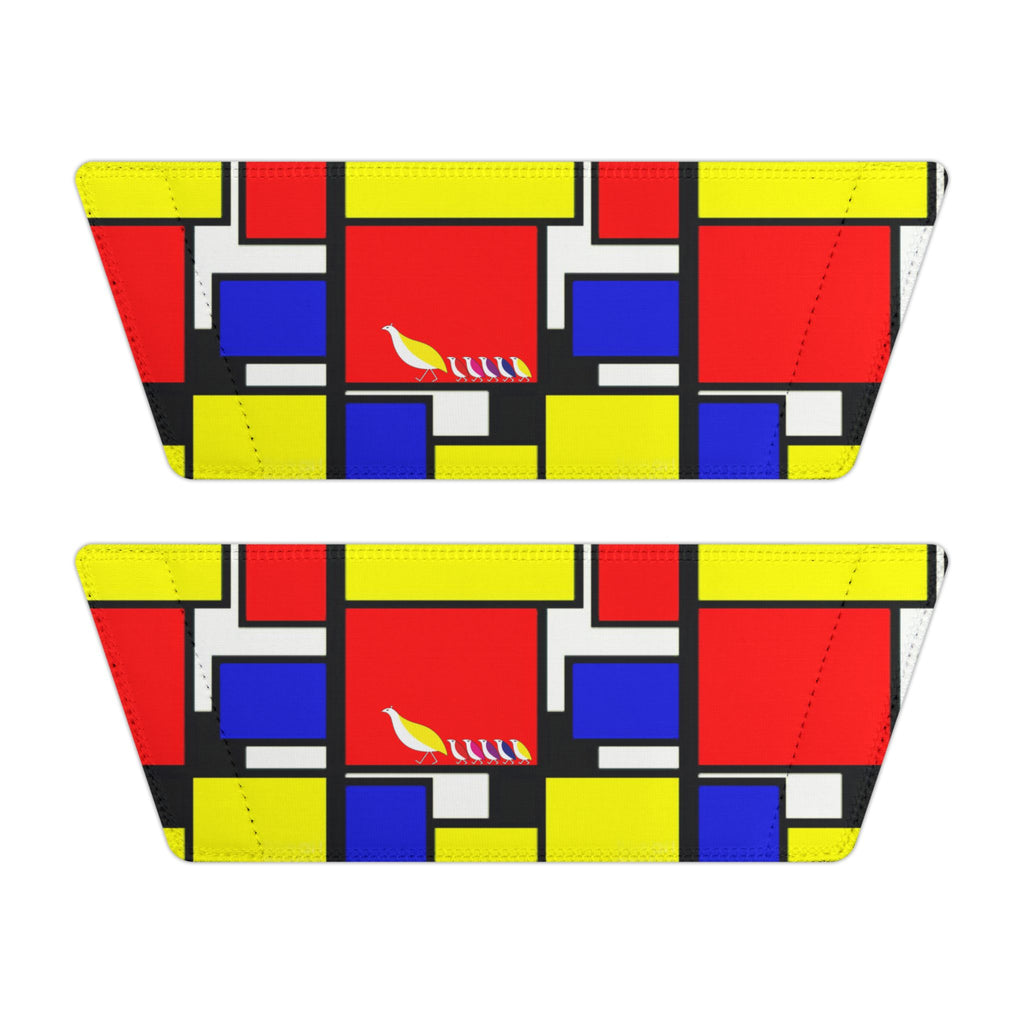 Primary Colors Geometric Blocks Youth Sandals | Mondrian Inspired Slides