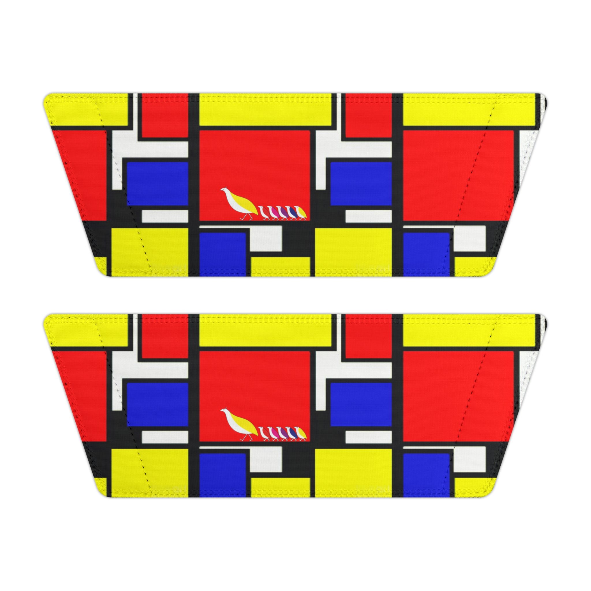 Primary Colors Geometric Blocks Youth Sandals | Mondrian Inspired Slides