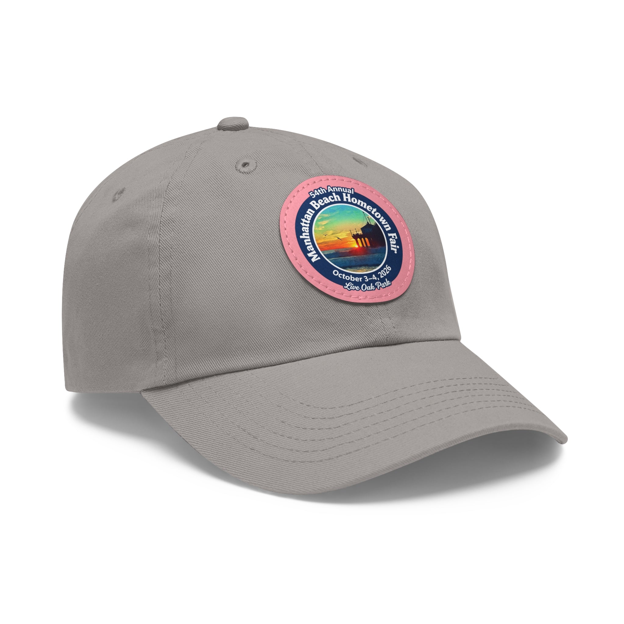 Manhattan Beach Hometown Fair 2026  Beach  Live Oak Park Annual Festival Round Leather Patch Hat