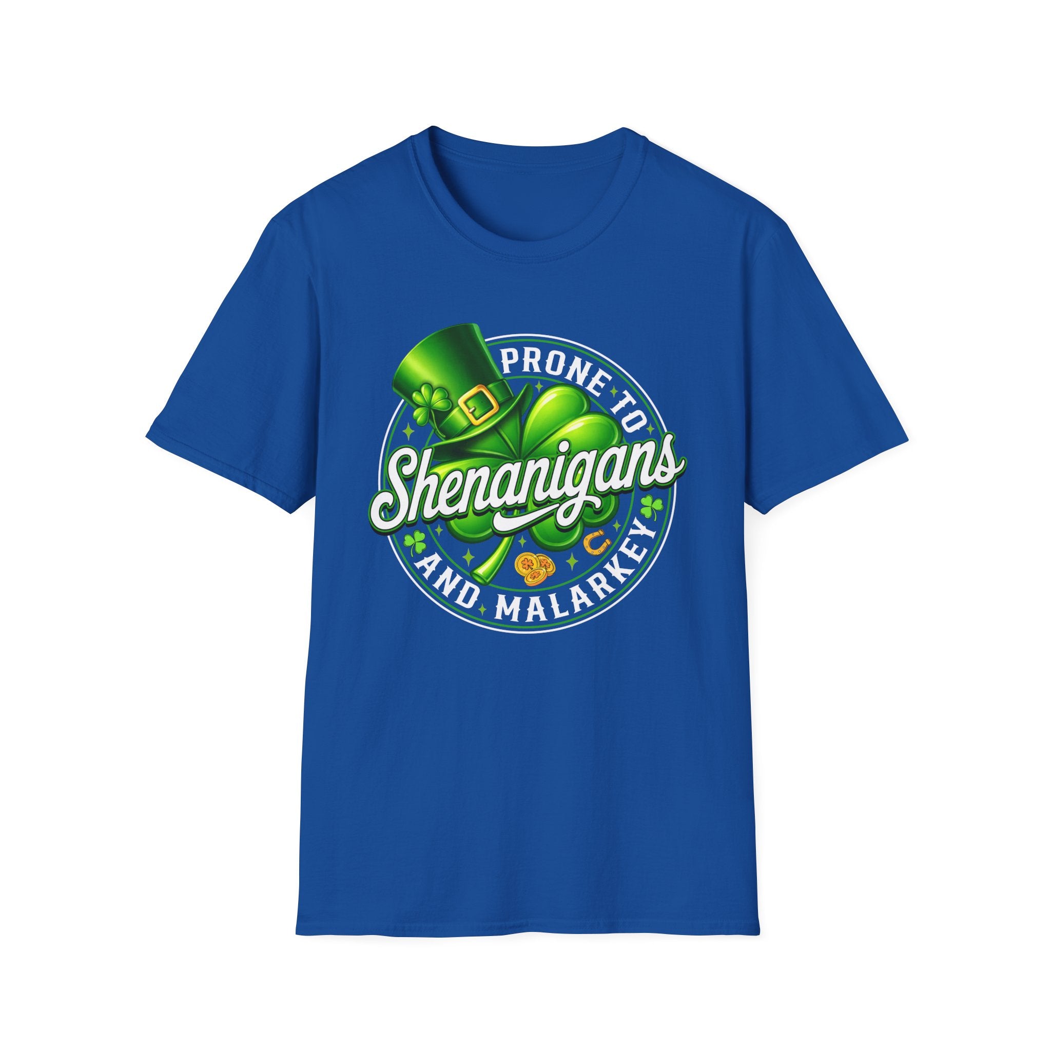 Prone to Shenanigans and Malarkey T-Shirt | St. Patrick's Day Leprechaun Hat Shamrock