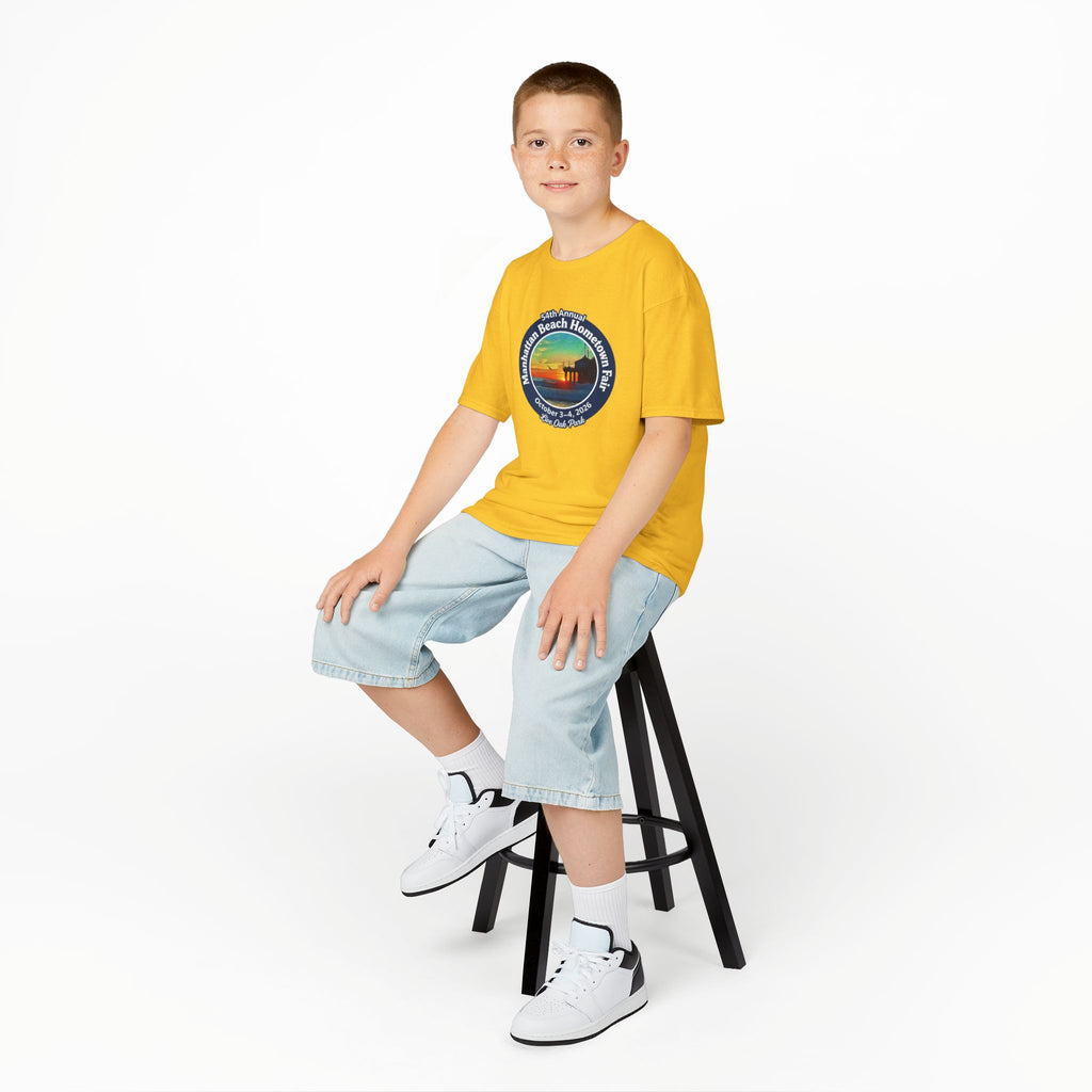 Kids Tee — Manhattan Beach Hometown Fair 2026 Sunset Logo