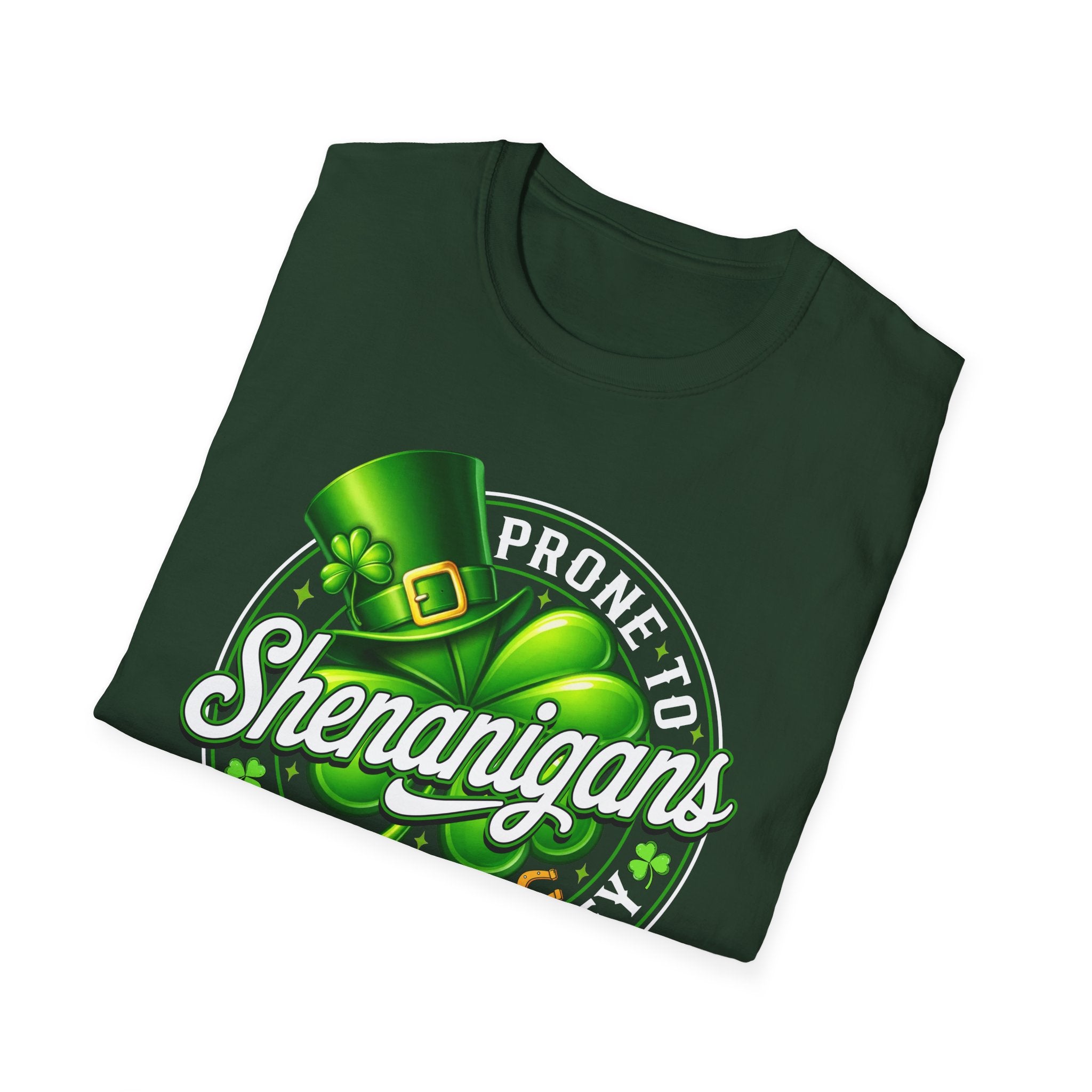 Prone to Shenanigans and Malarkey T-Shirt | St. Patrick's Day Leprechaun Hat Shamrock
