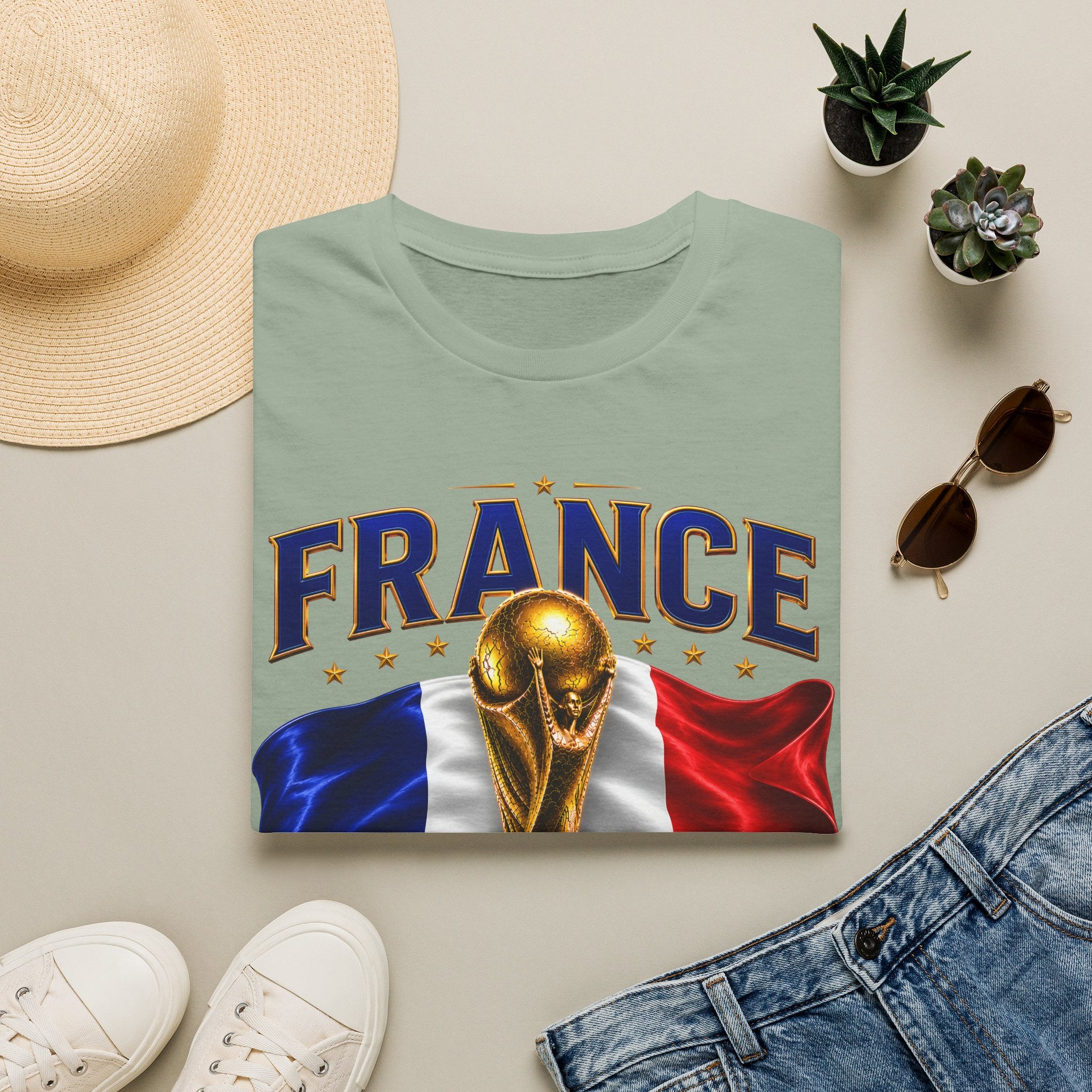 France World Cup 2026 T-Shirt — French Flag & Trophy Soccer Tee