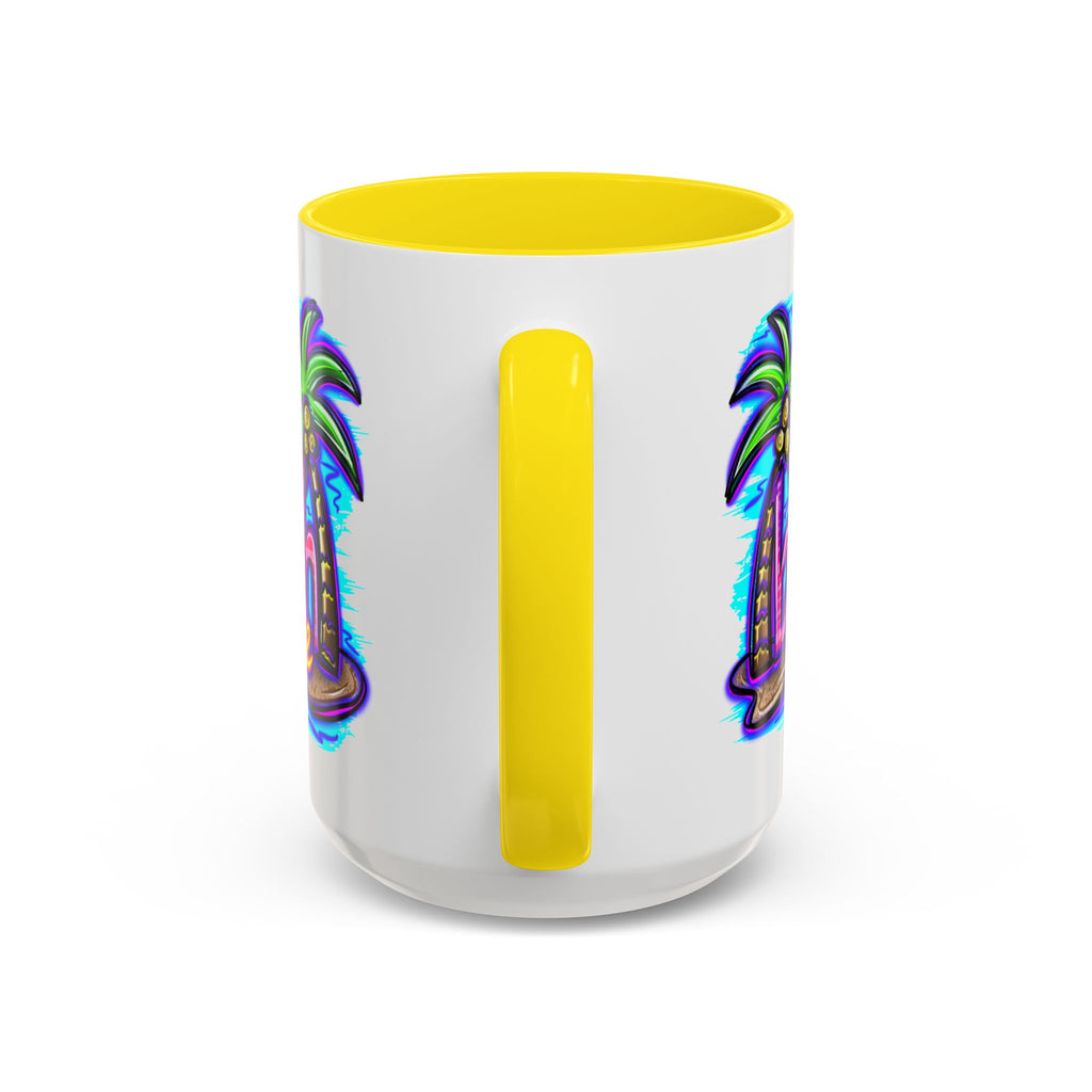 Beach Life Coffee Mug — Tropical Palm Sunset Accent Mug (11/15oz)