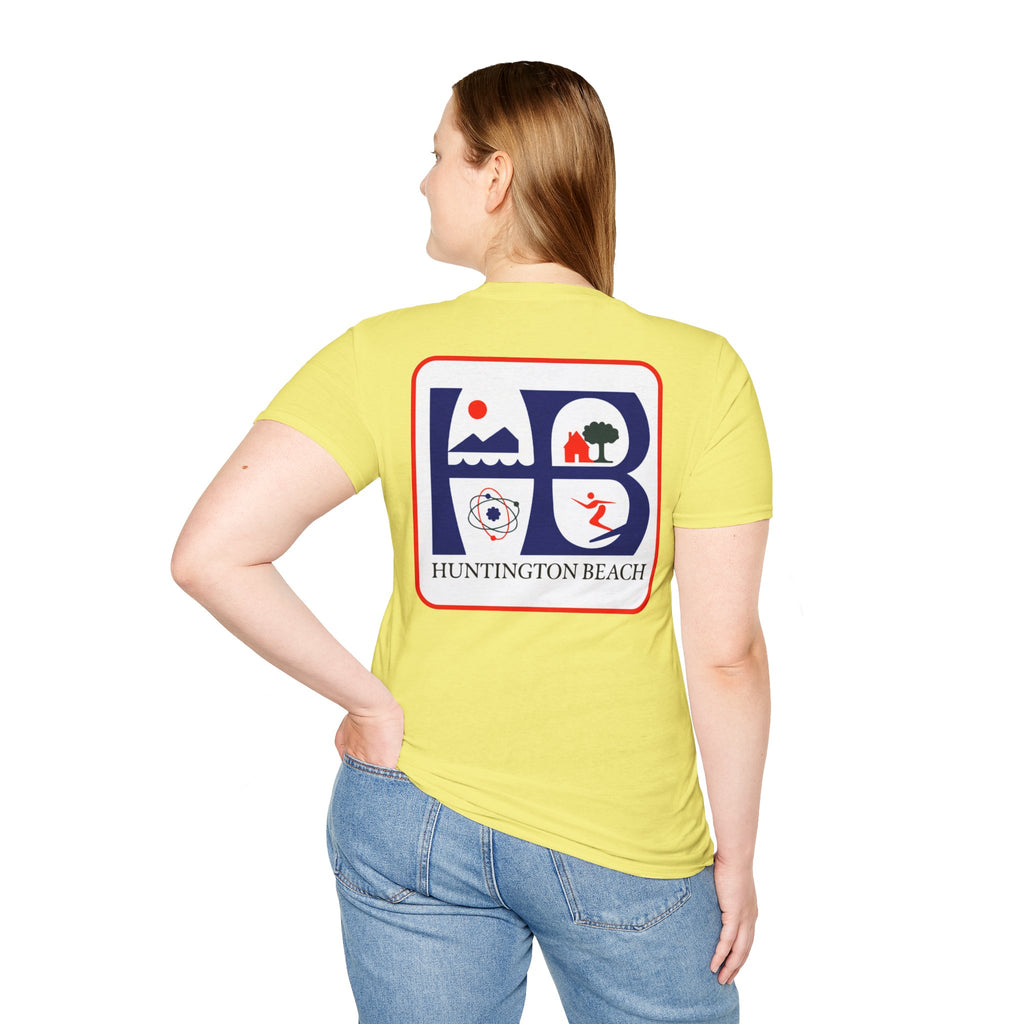Huntington Beach Retro HB Logo T-Shirt  (printed 3 places)