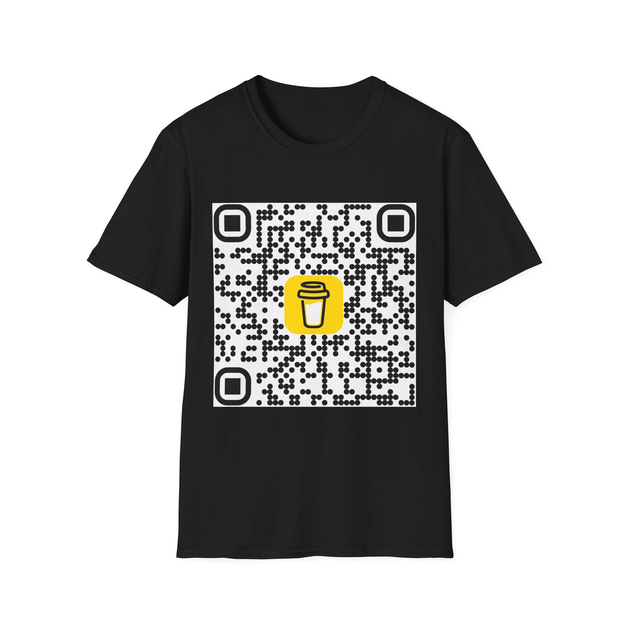QR Code Coffee Cup T‑Shirt — Scan-to-Order Cafe Tee