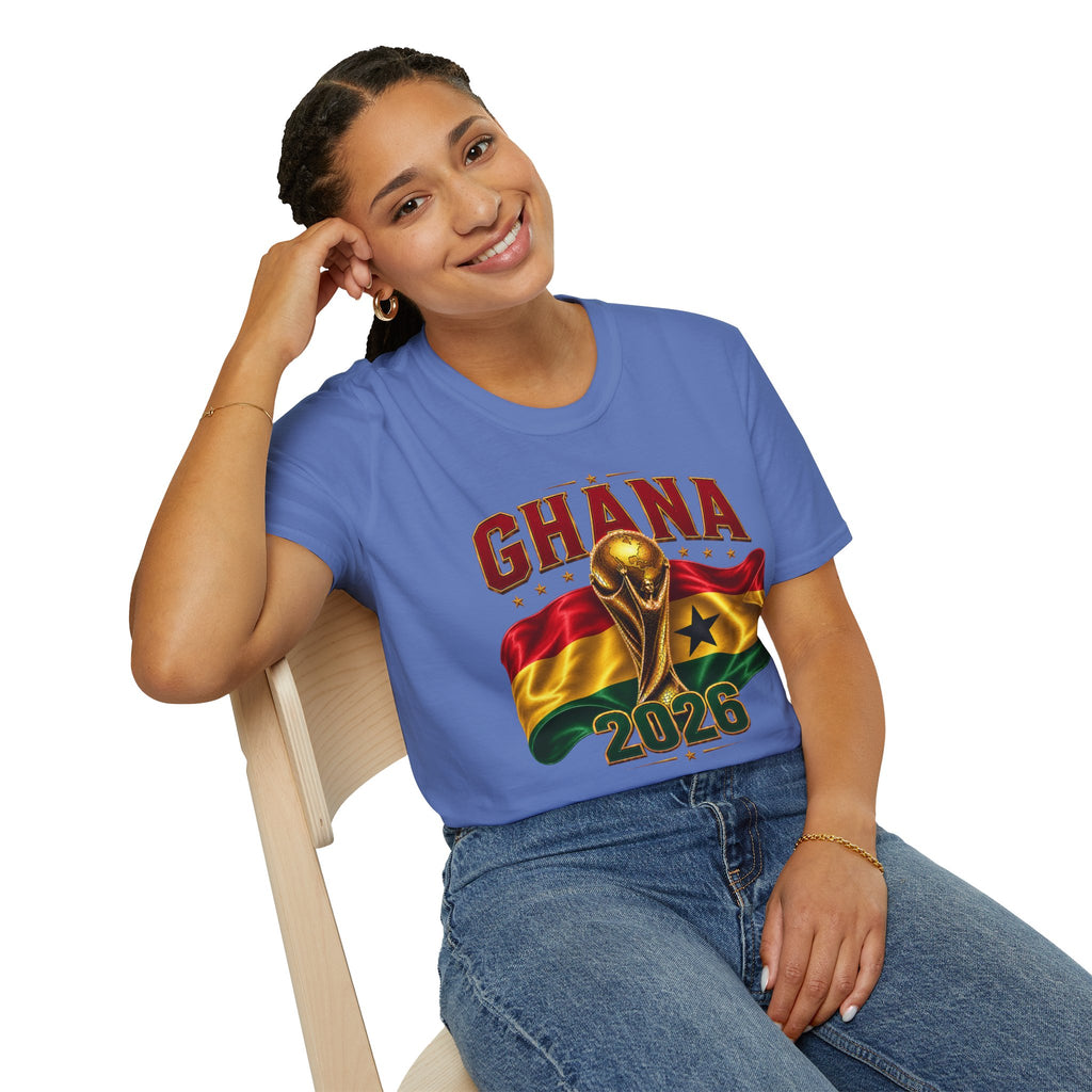 Ghana 2026 World Cup T-Shirt — Flag & Trophy Football Fan Tee