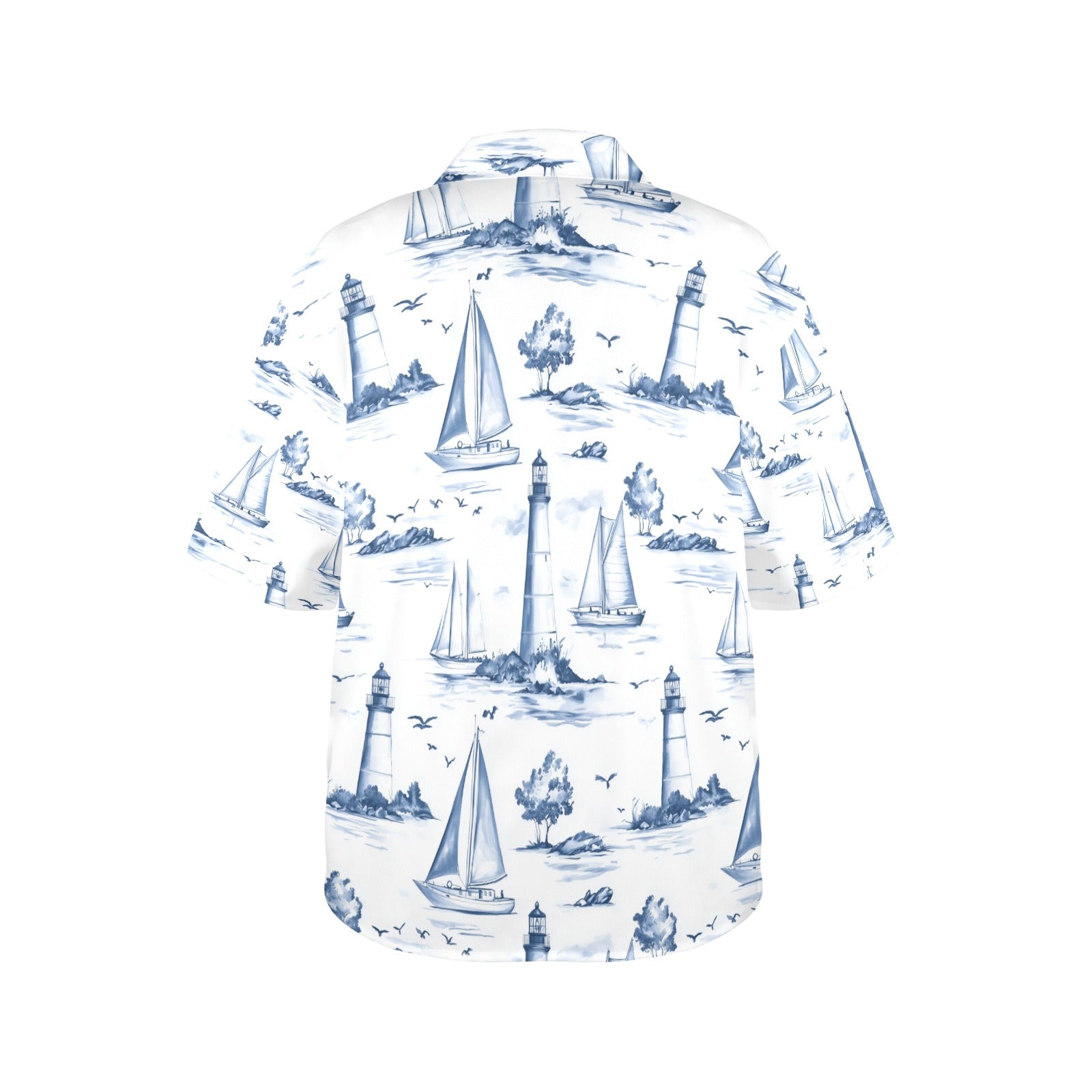 Sailing Away Nautical Women's All Over Print Hawaiian Shirt Made in USA