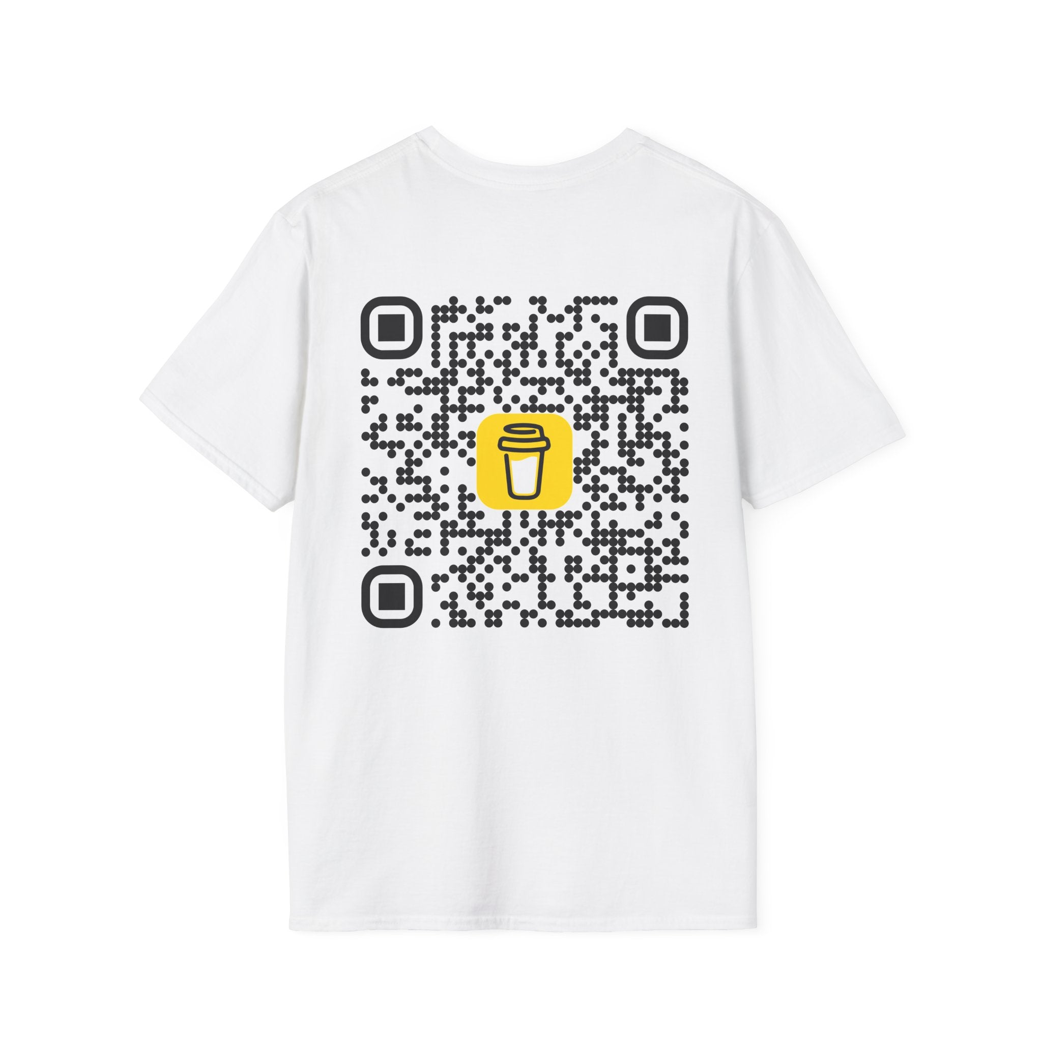 QR Code Coffee Cup T‑Shirt — Scan-to-Order Cafe Tee